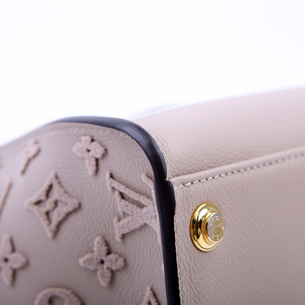 On My Side MM Calfskin Taupe/Orange