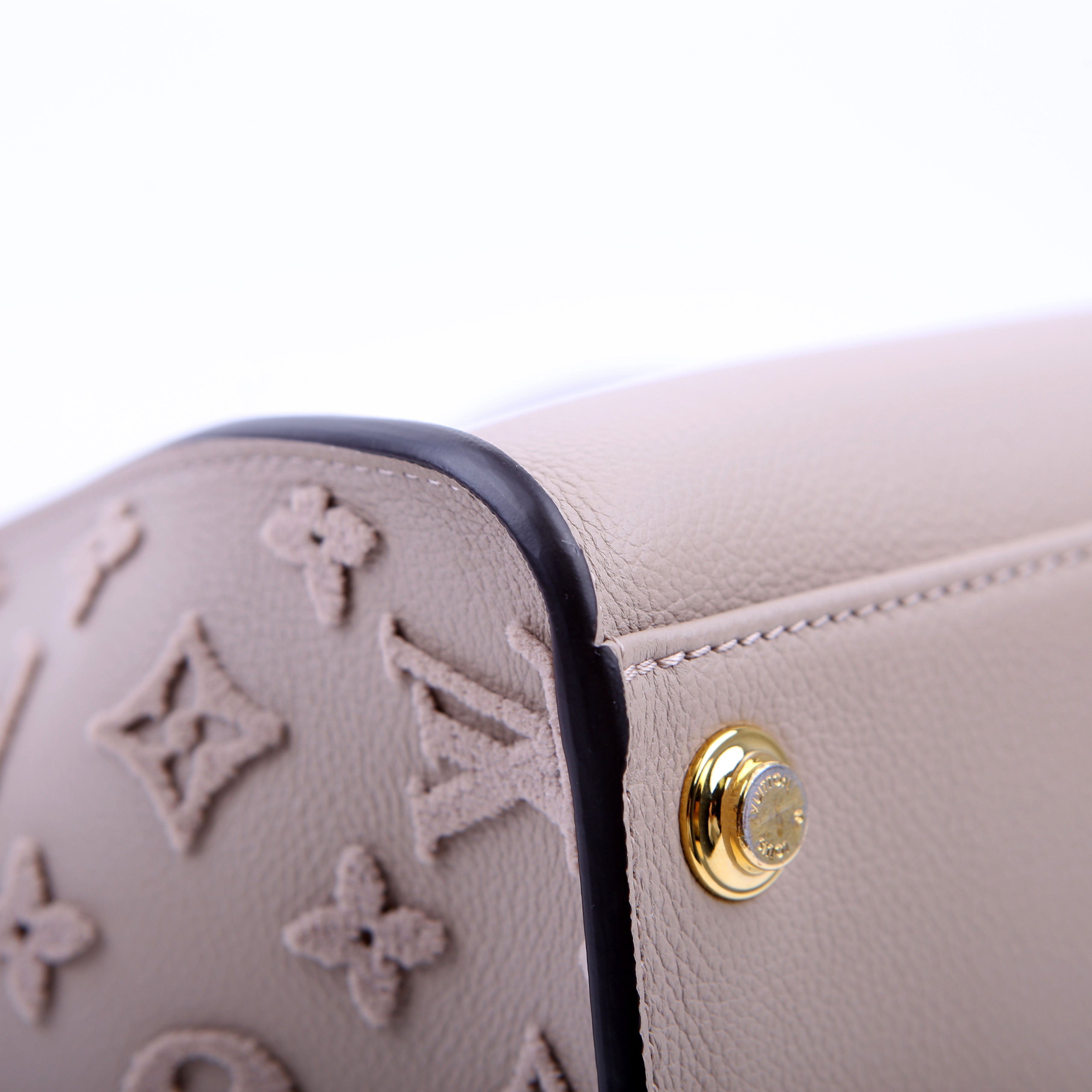 On My Side MM Calfskin Taupe/Orange