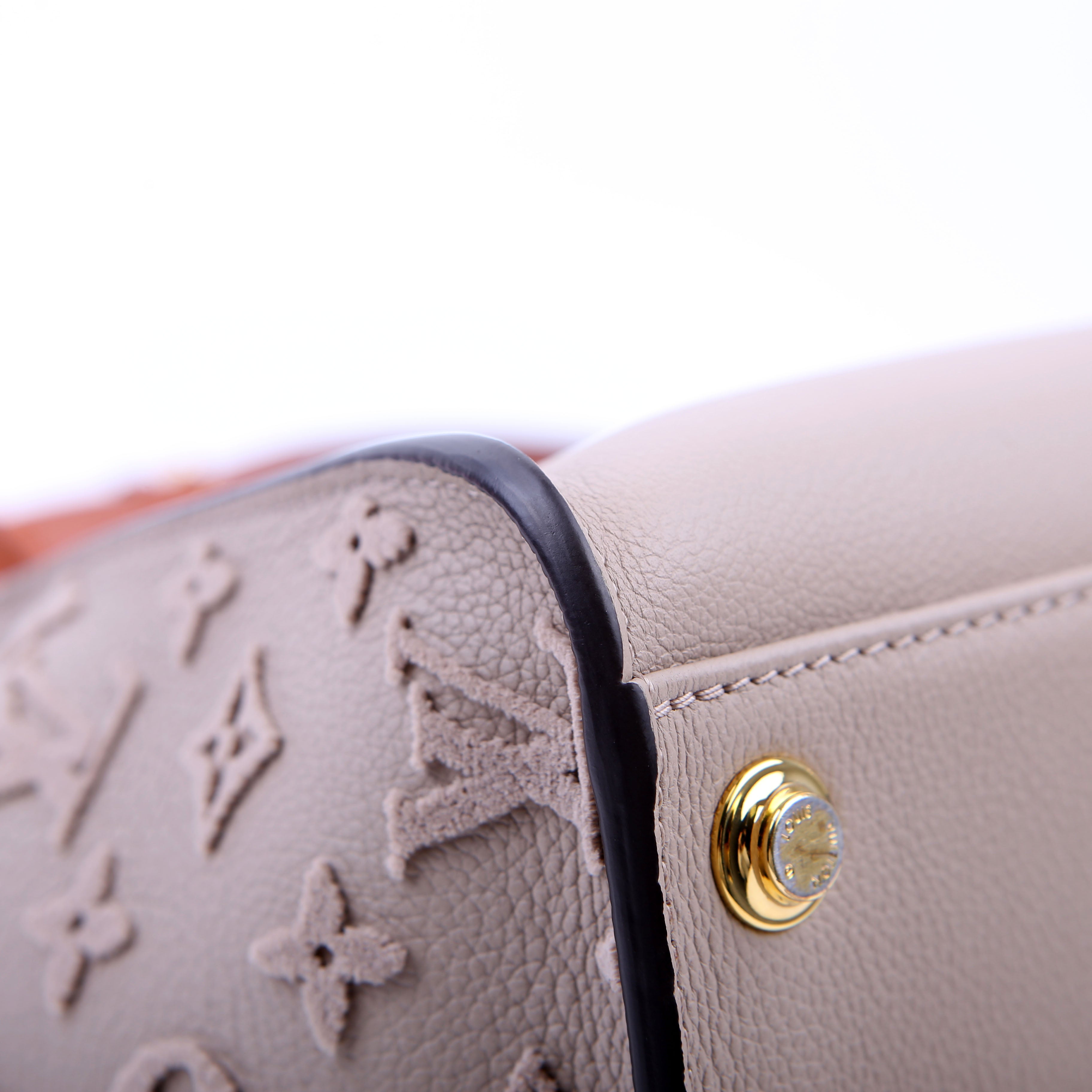 On My Side MM Calfskin Taupe/Orange