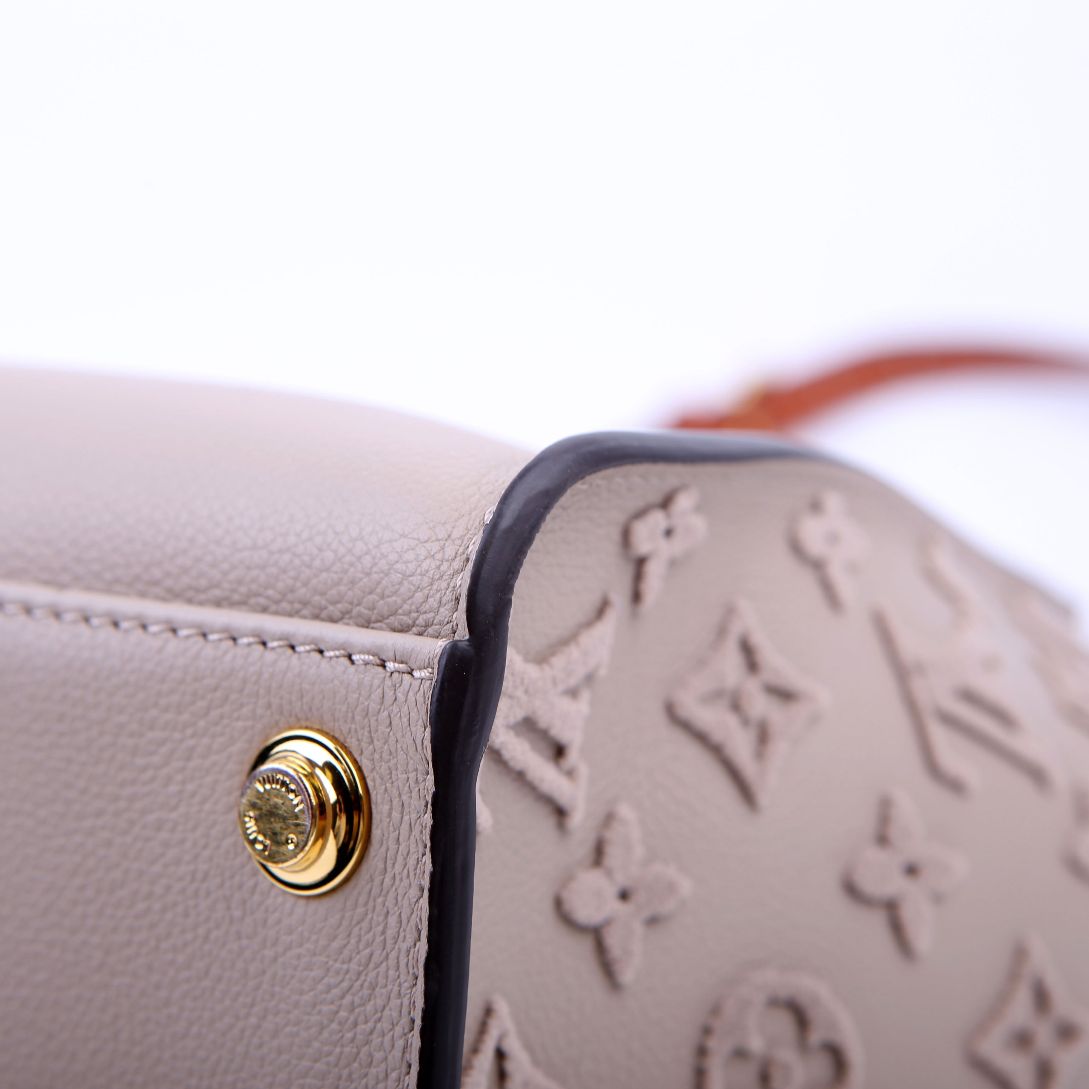 On My Side MM Calfskin Taupe/Orange