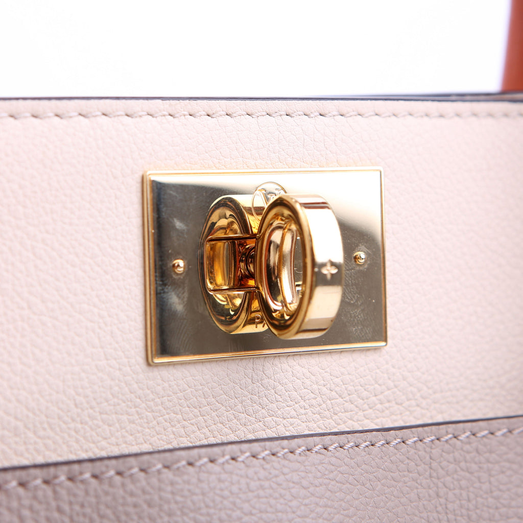 On My Side MM Calfskin Taupe/Orange
