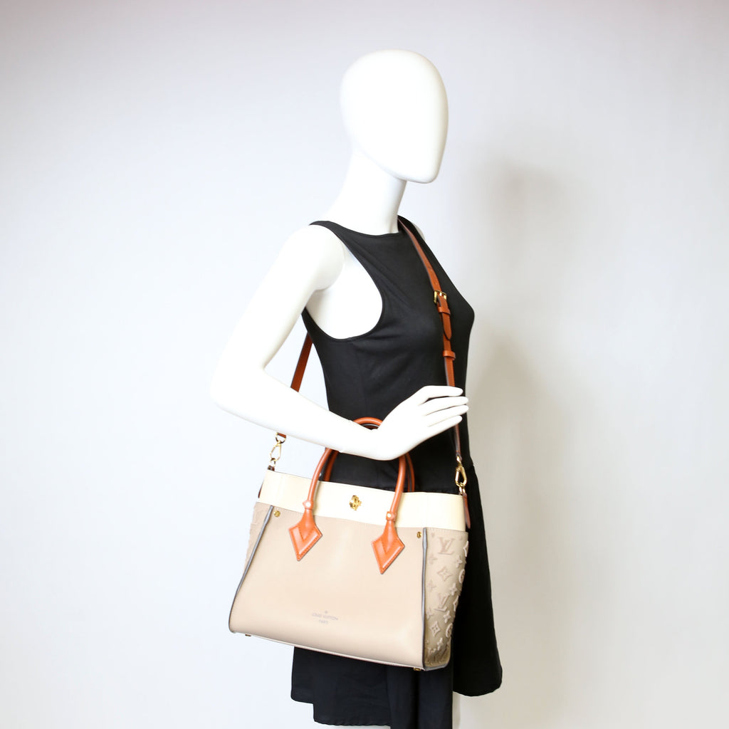 On My Side MM Calfskin Taupe/Orange