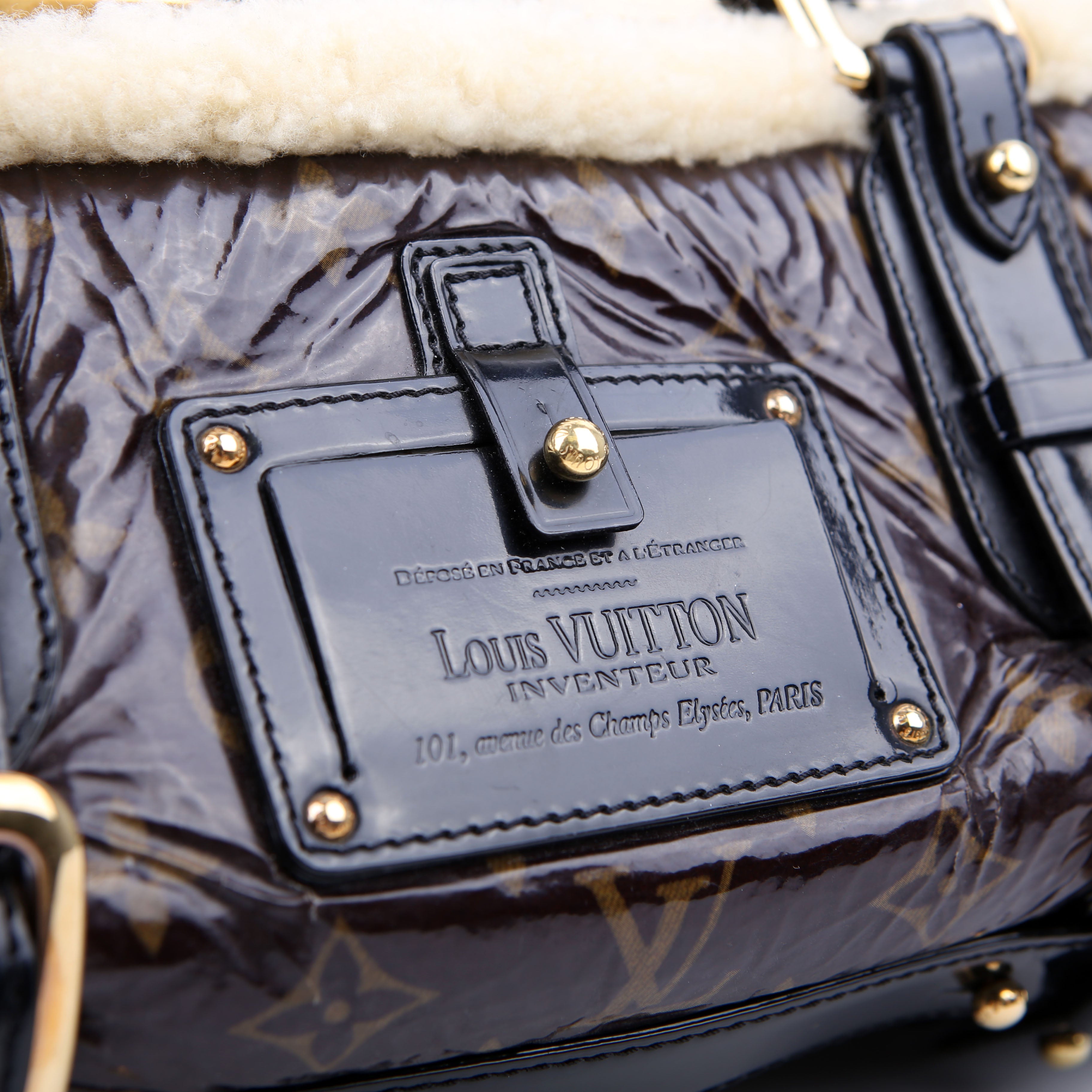 Shearling Thunder Bag Monogram Black
