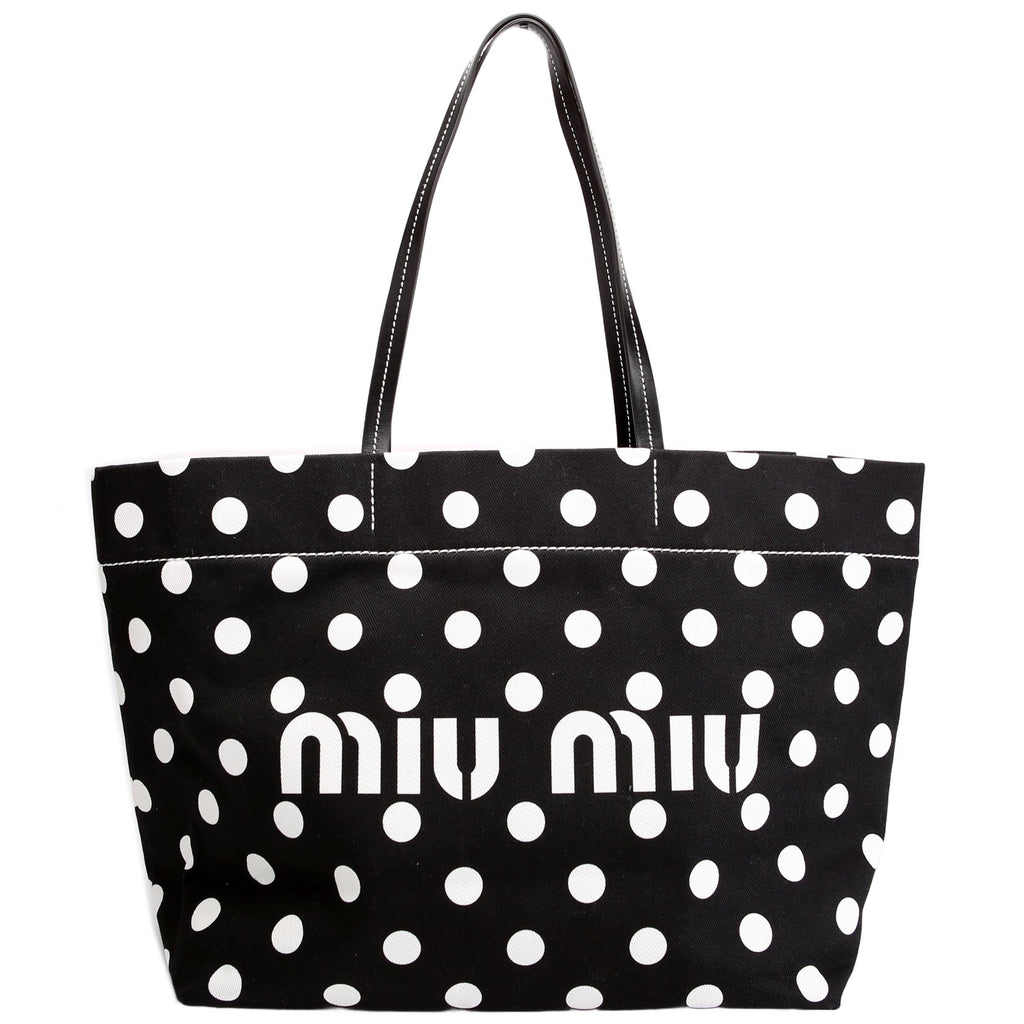 Polka Dot Shopping Tote Black/White