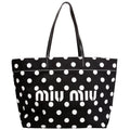Polka Dot Shopping Tote Black/White