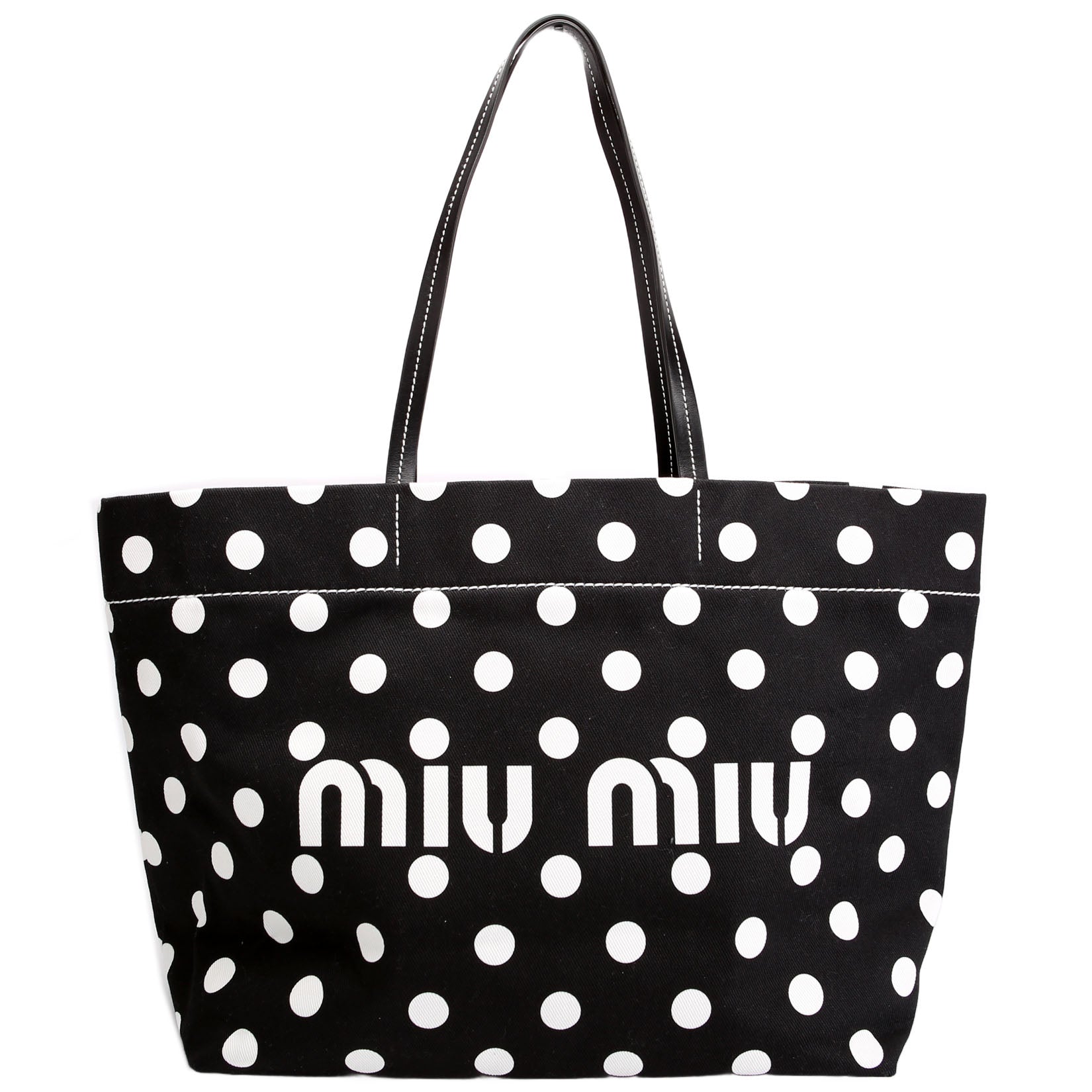 Polka Dot Shopping Tote Black/White