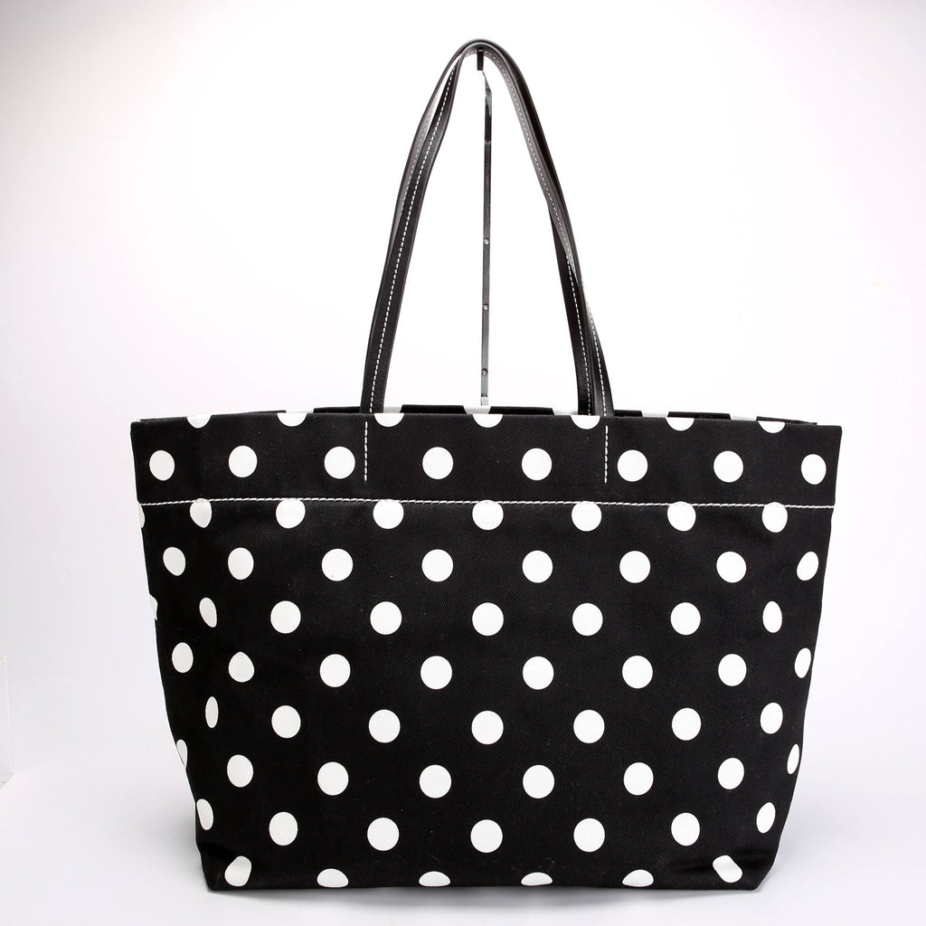 Polka Dot Shopping Tote Black/White