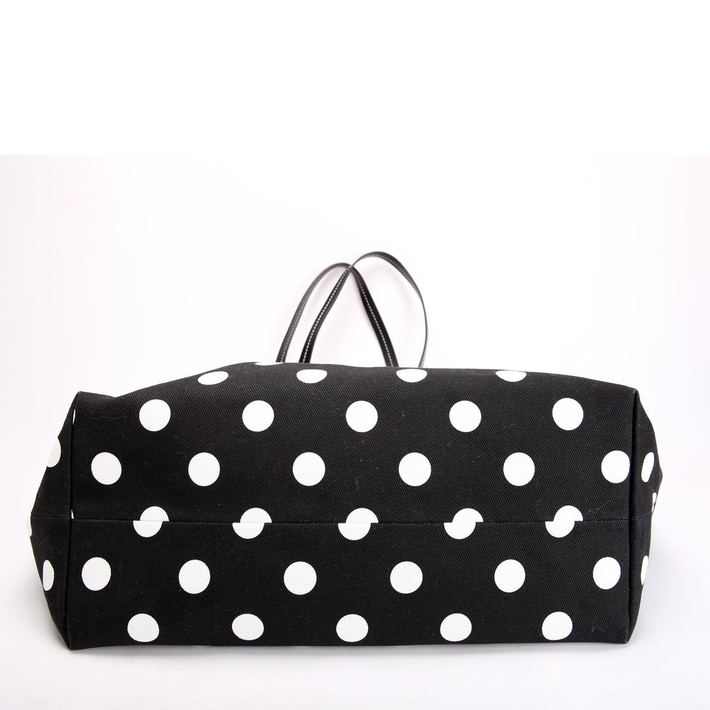 Polka Dot Shopping Tote Black/White