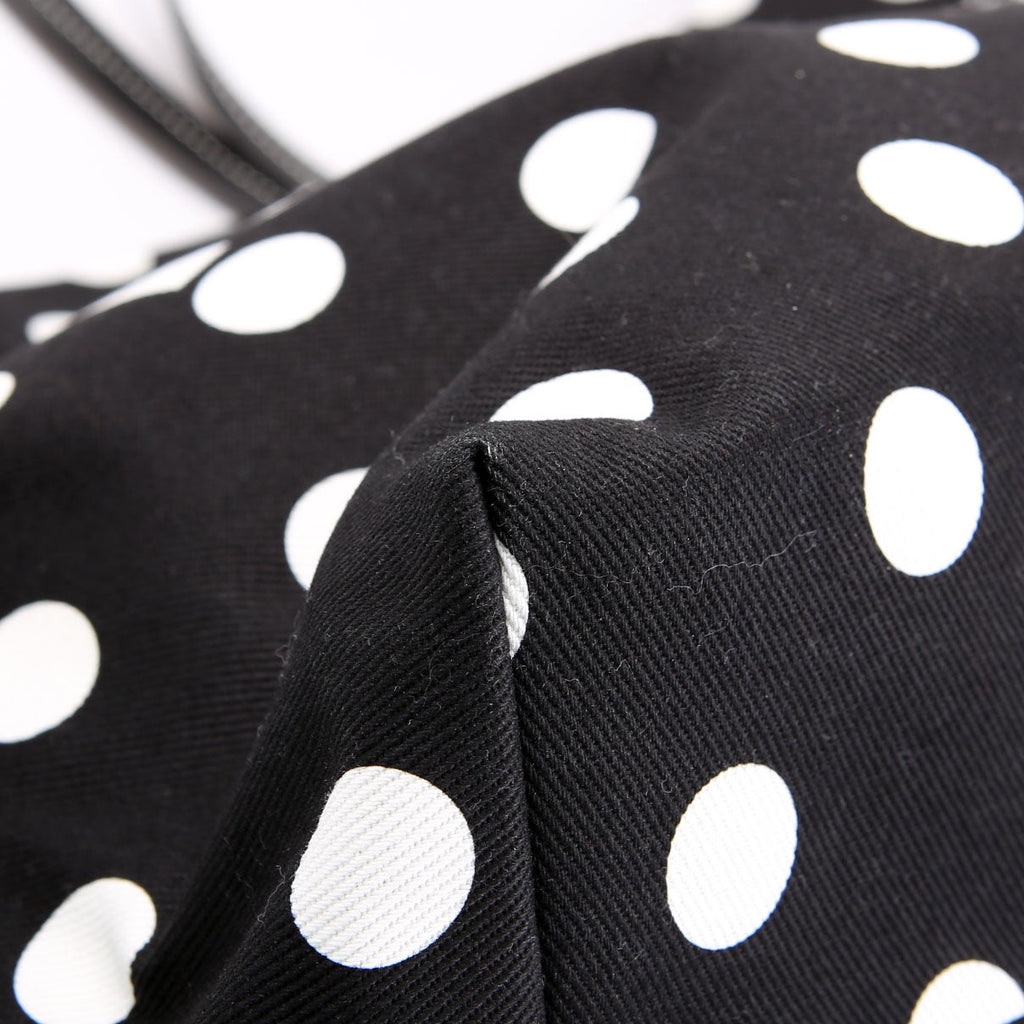 Polka Dot Shopping Tote Black/White