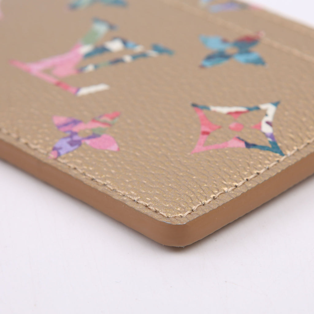 Metallic LV Garden Card Holder Gold