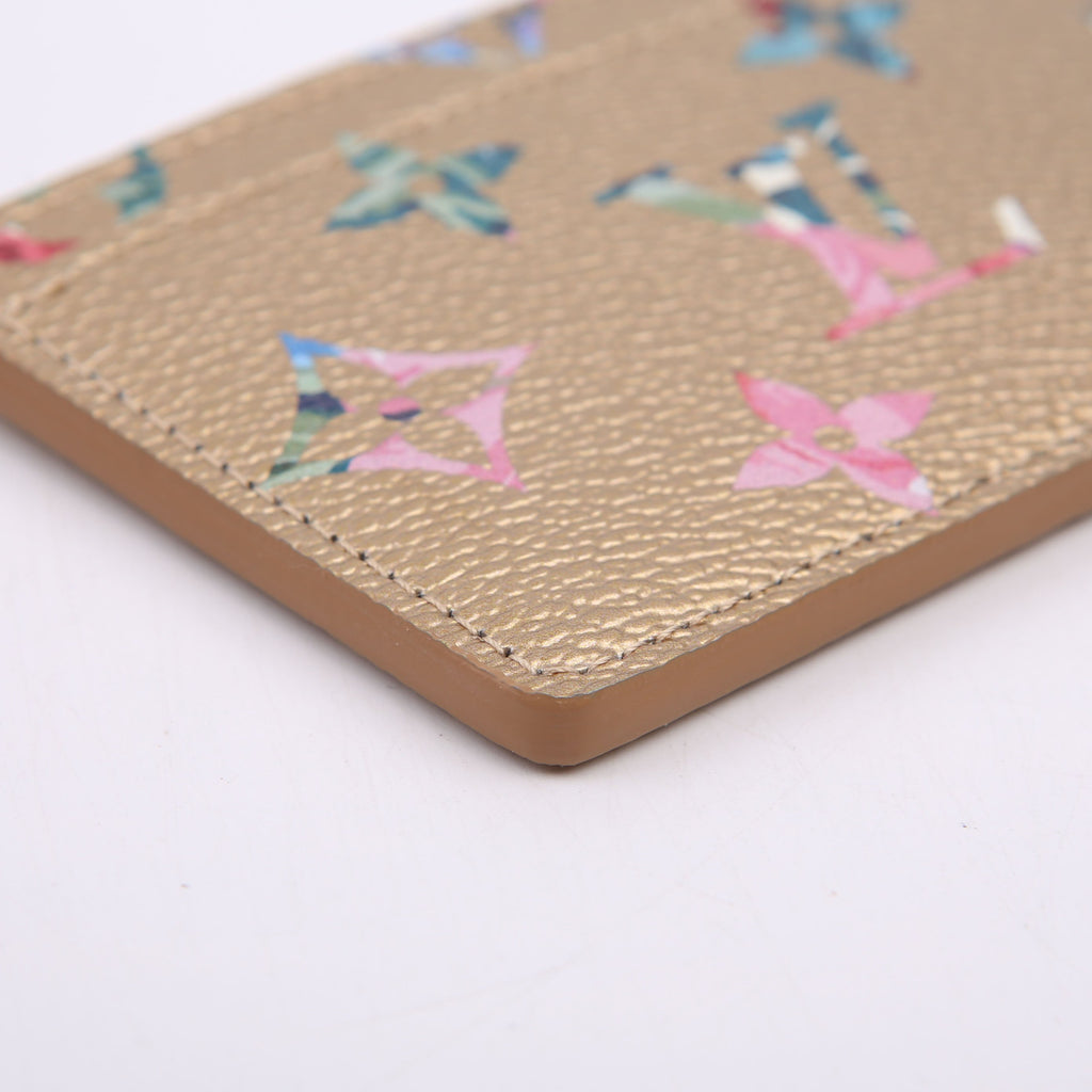 Metallic LV Garden Card Holder Gold