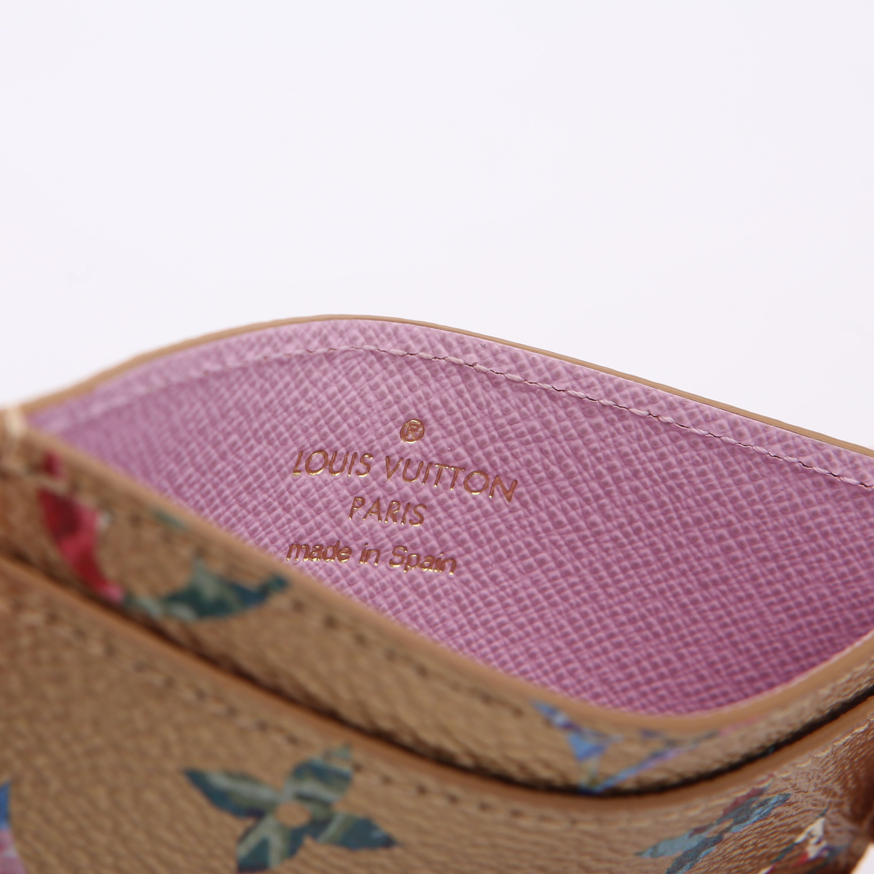 Metallic LV Garden Card Holder Gold