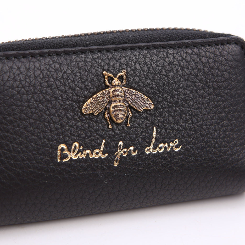 Gucci 498096 Animalier Compact Zip Around Wallet Black