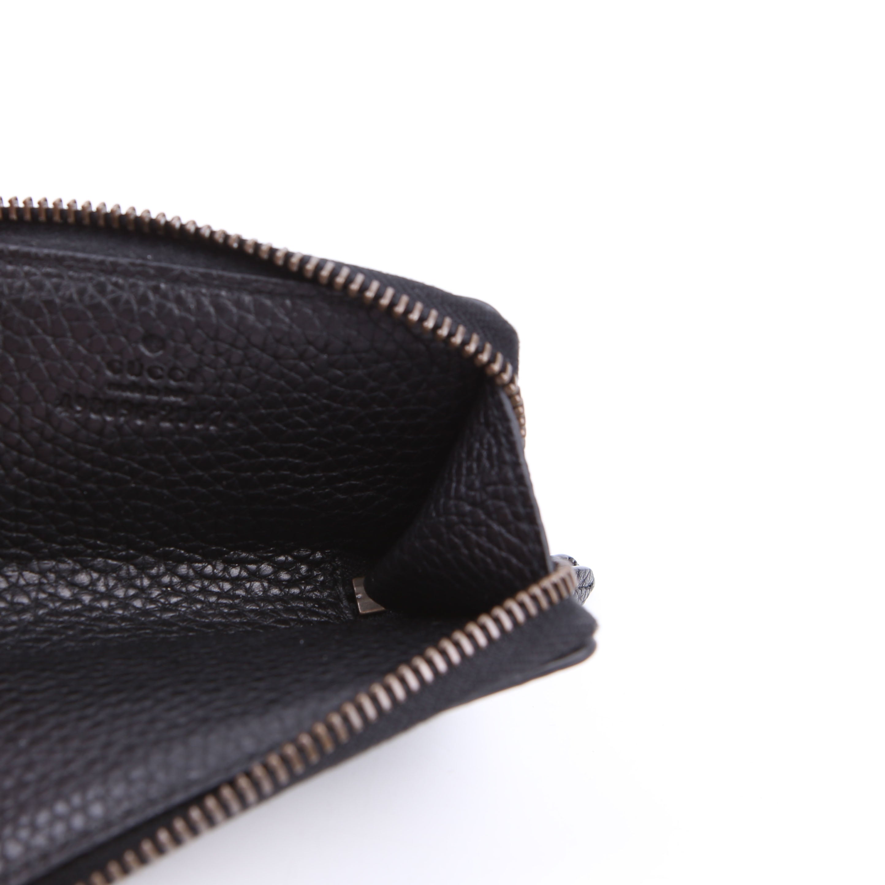 Gucci 498096 Animalier Compact Zip Around Wallet Black