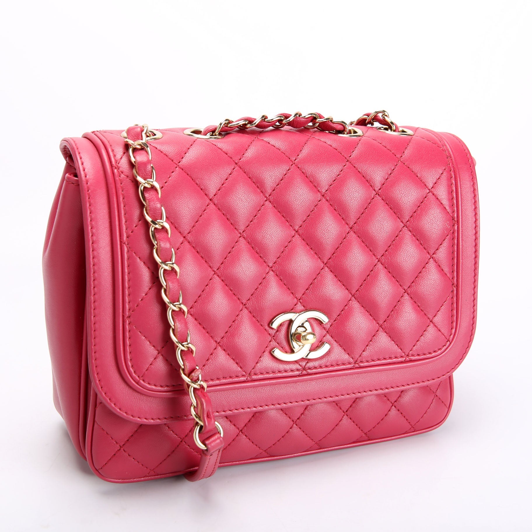 Lovely Day Medium Flap Lambskin 26M Berry