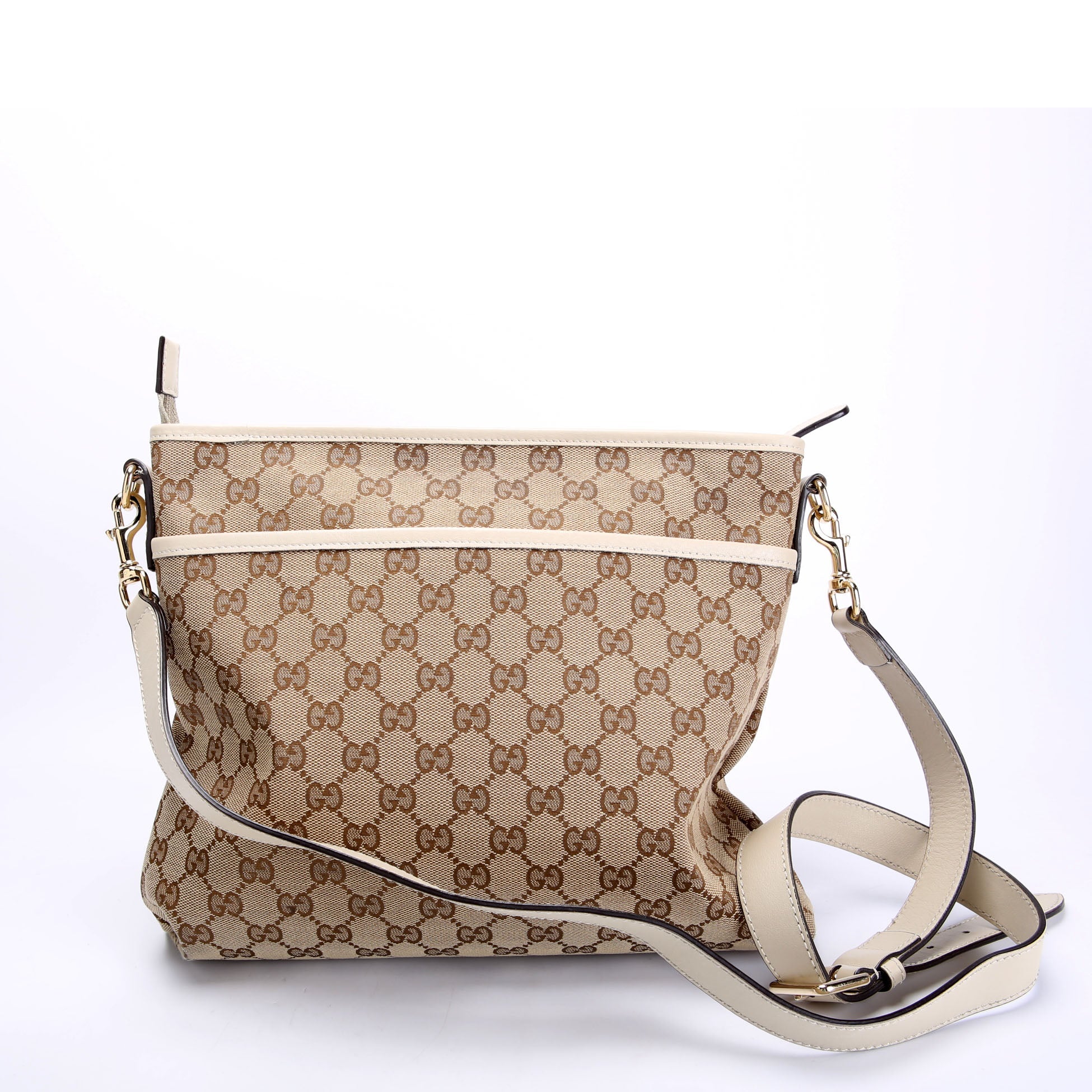 388924 GG Canvas Crossbody Beige