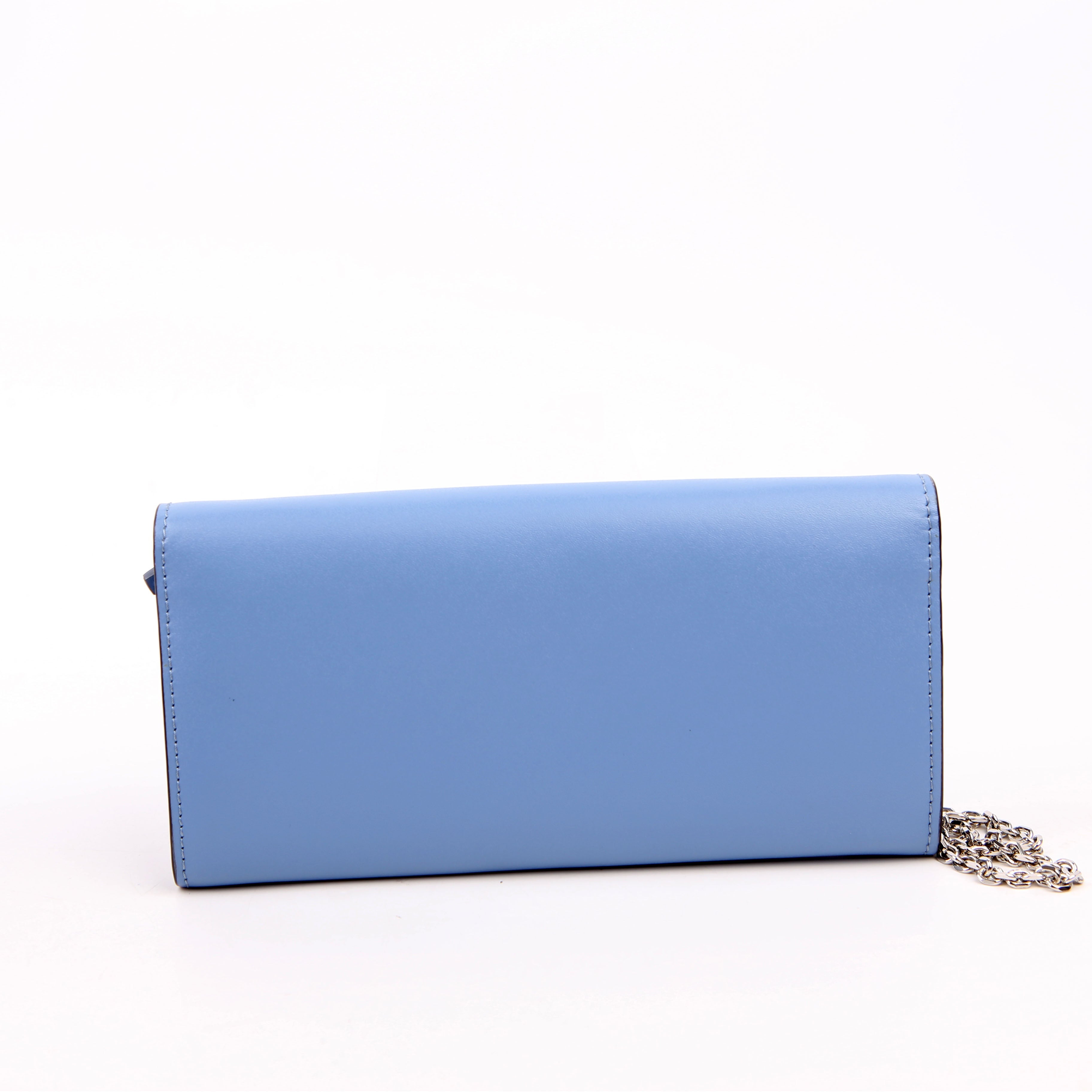 F Is Fendi Continental Chain Wallet Blue
