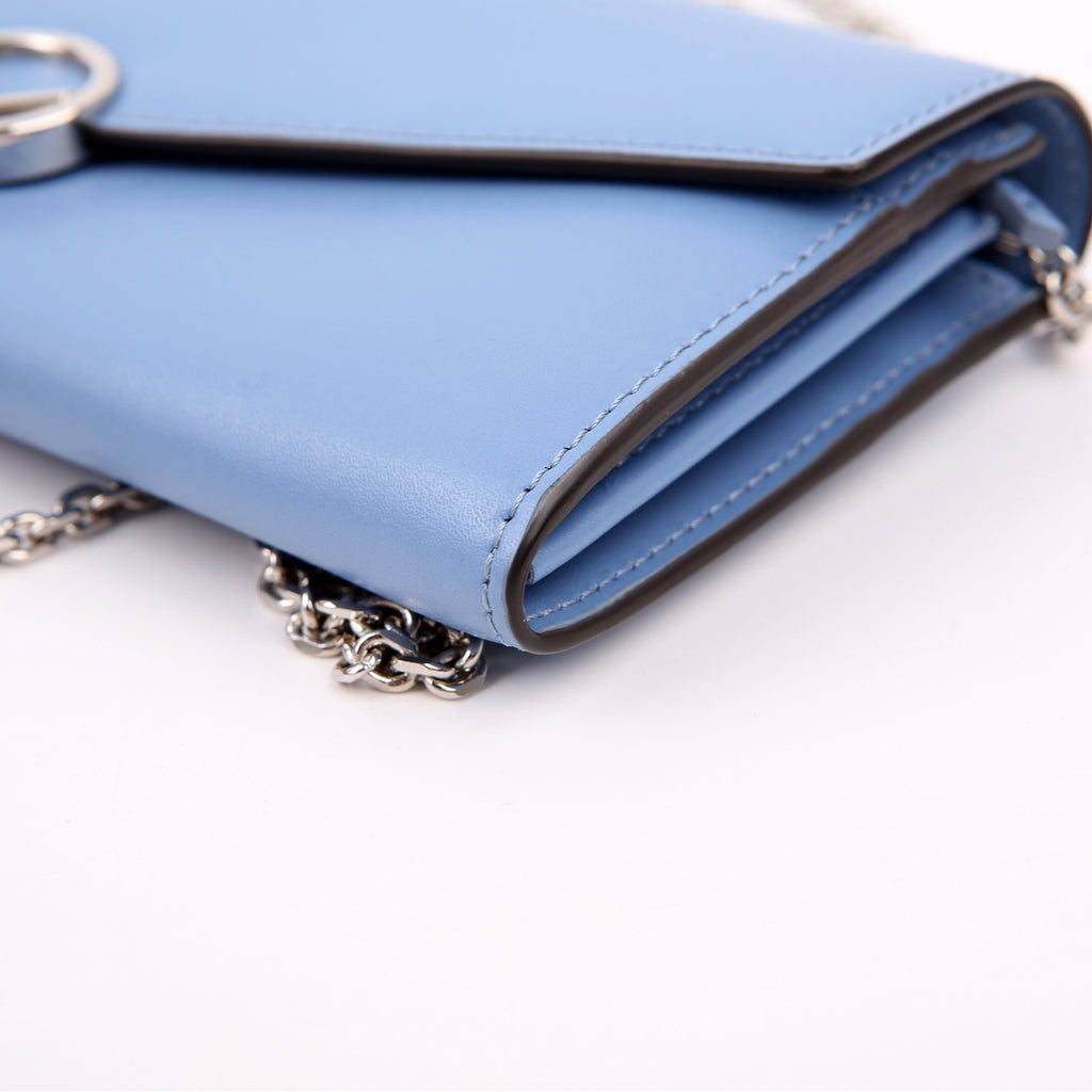 F Is Fendi Continental Chain Wallet Blue