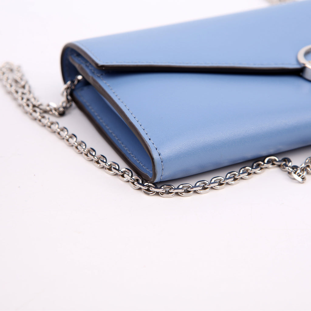 F Is Fendi Continental Chain Wallet Blue