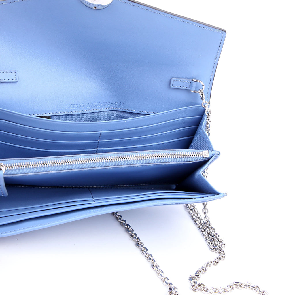 F Is Fendi Continental Chain Wallet Blue