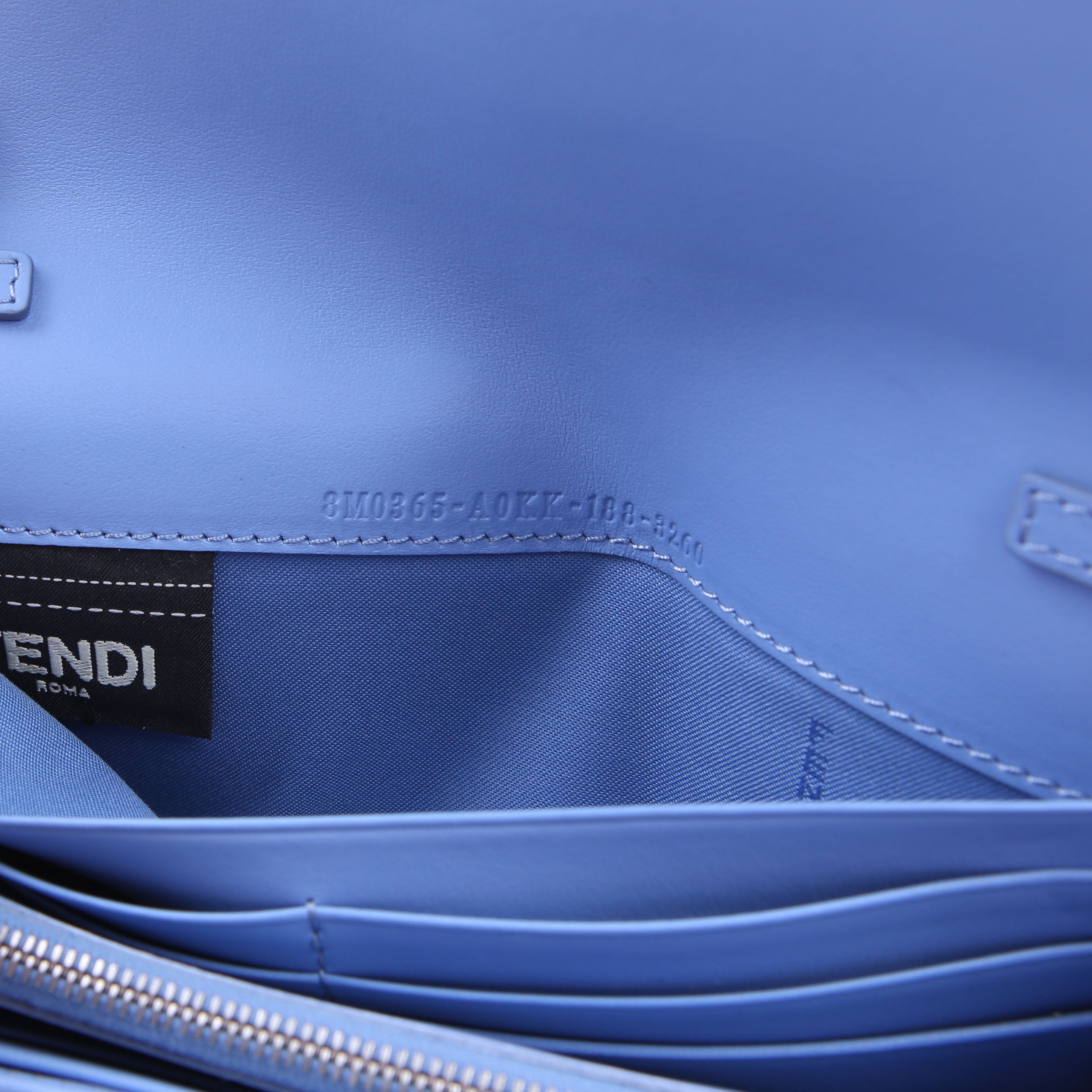 F Is Fendi Continental Chain Wallet Blue