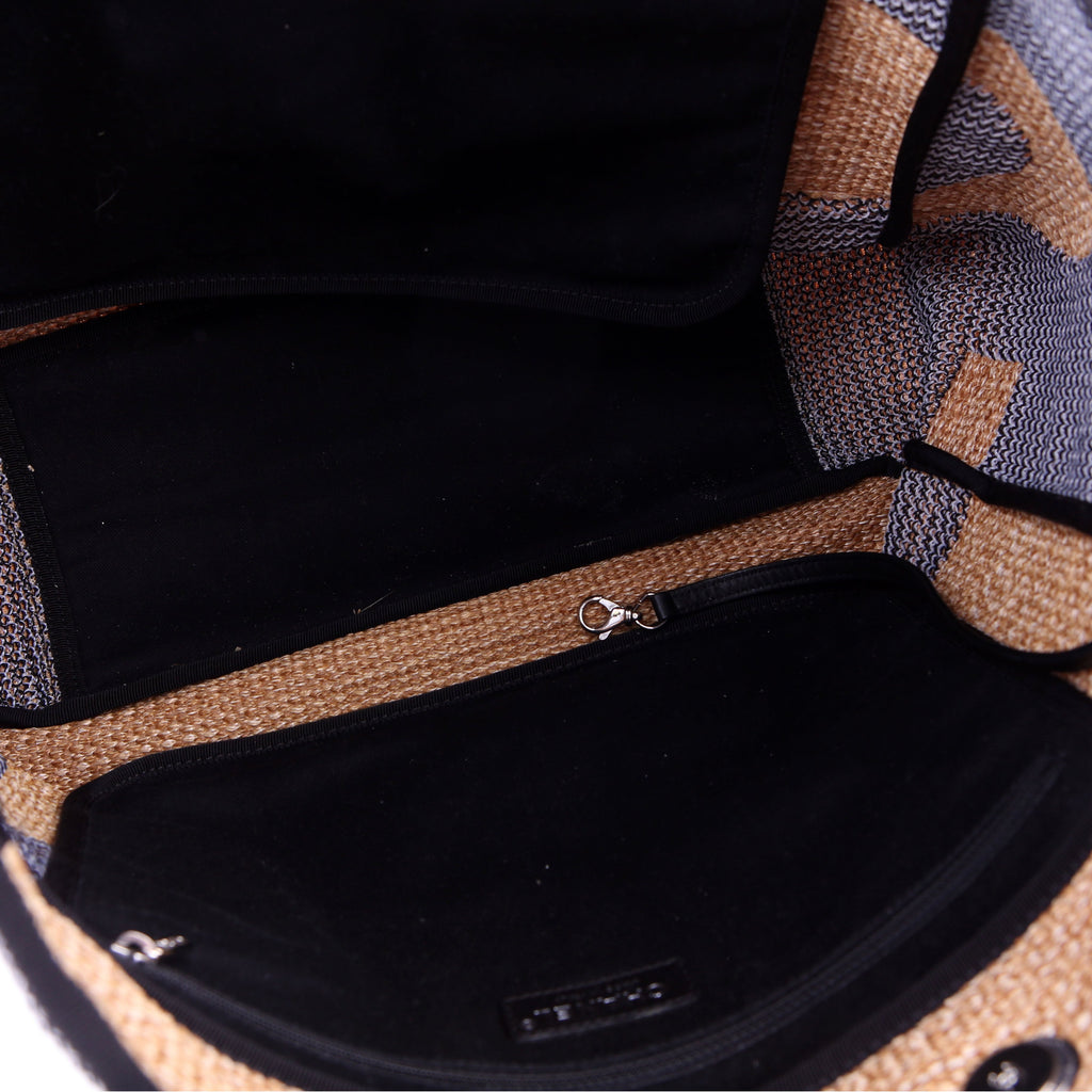 Shopping Bag Large Mixed Fibers 28M Black/Tan
