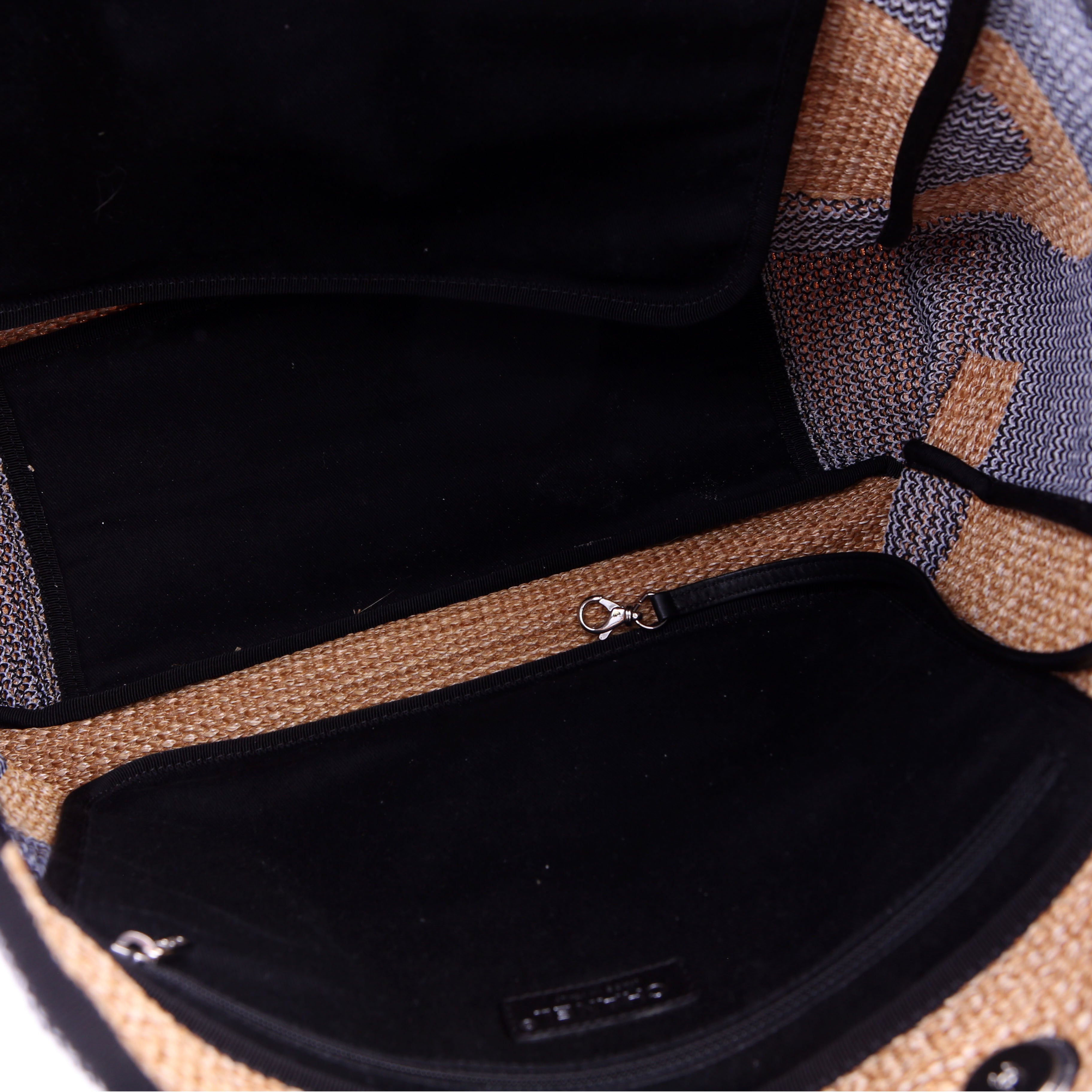 Shopping Bag Large Mixed Fibers 28M Black/Tan