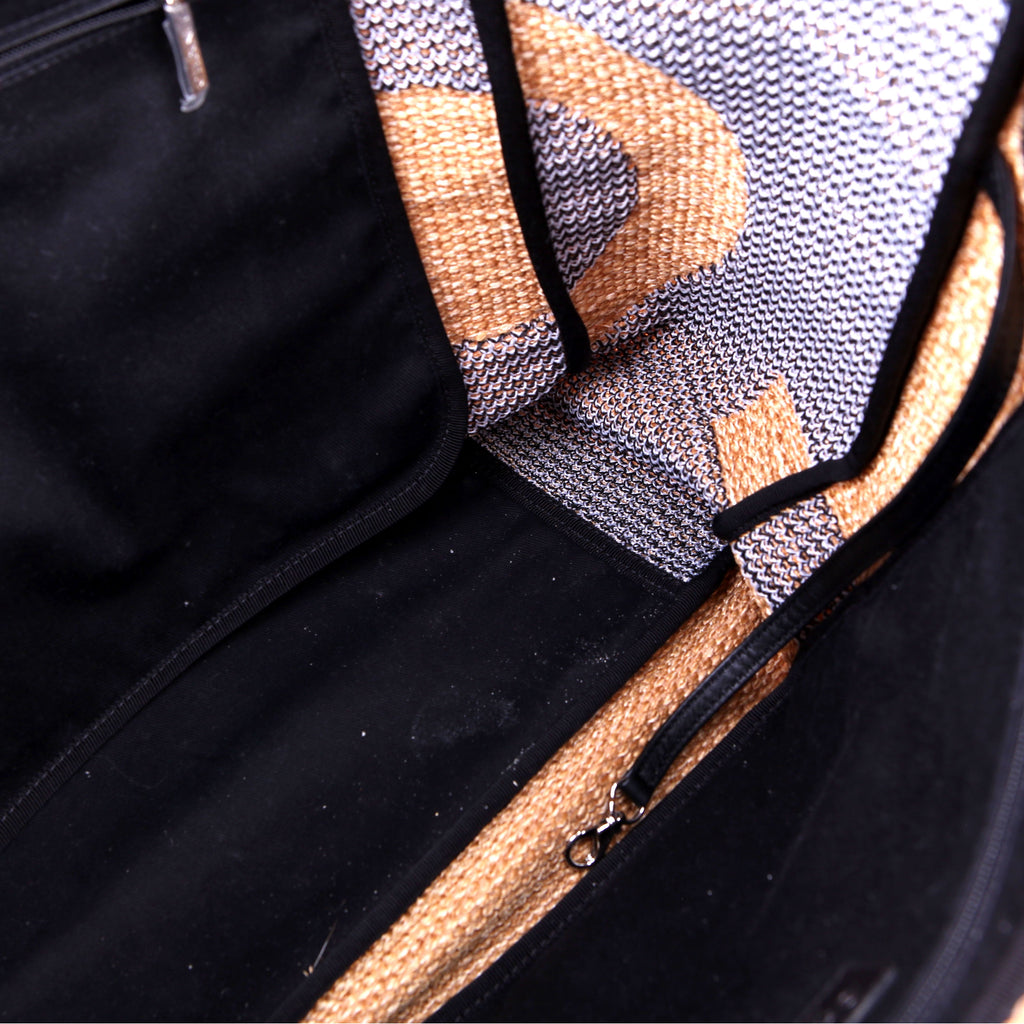 Shopping Bag Large Mixed Fibers 28M Black/Tan