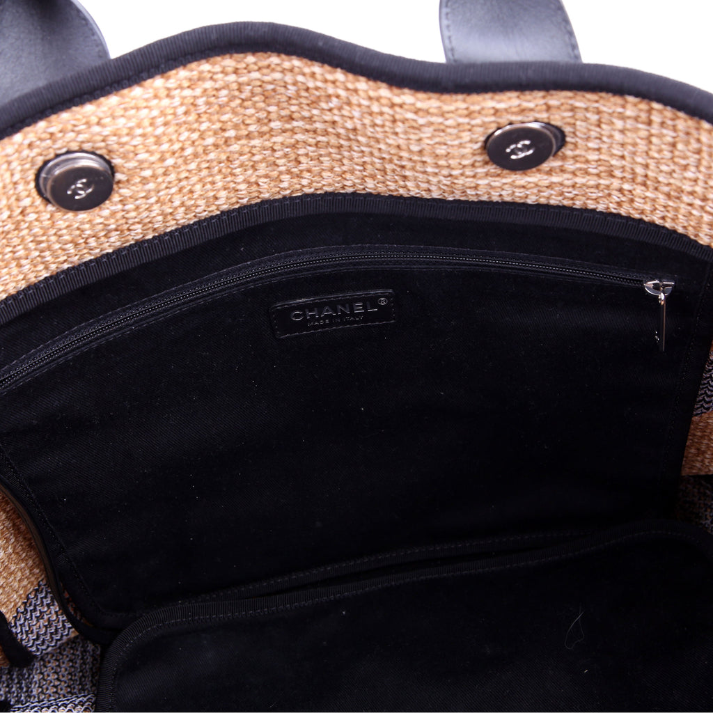 Shopping Bag Large Mixed Fibers 28M Black/Tan