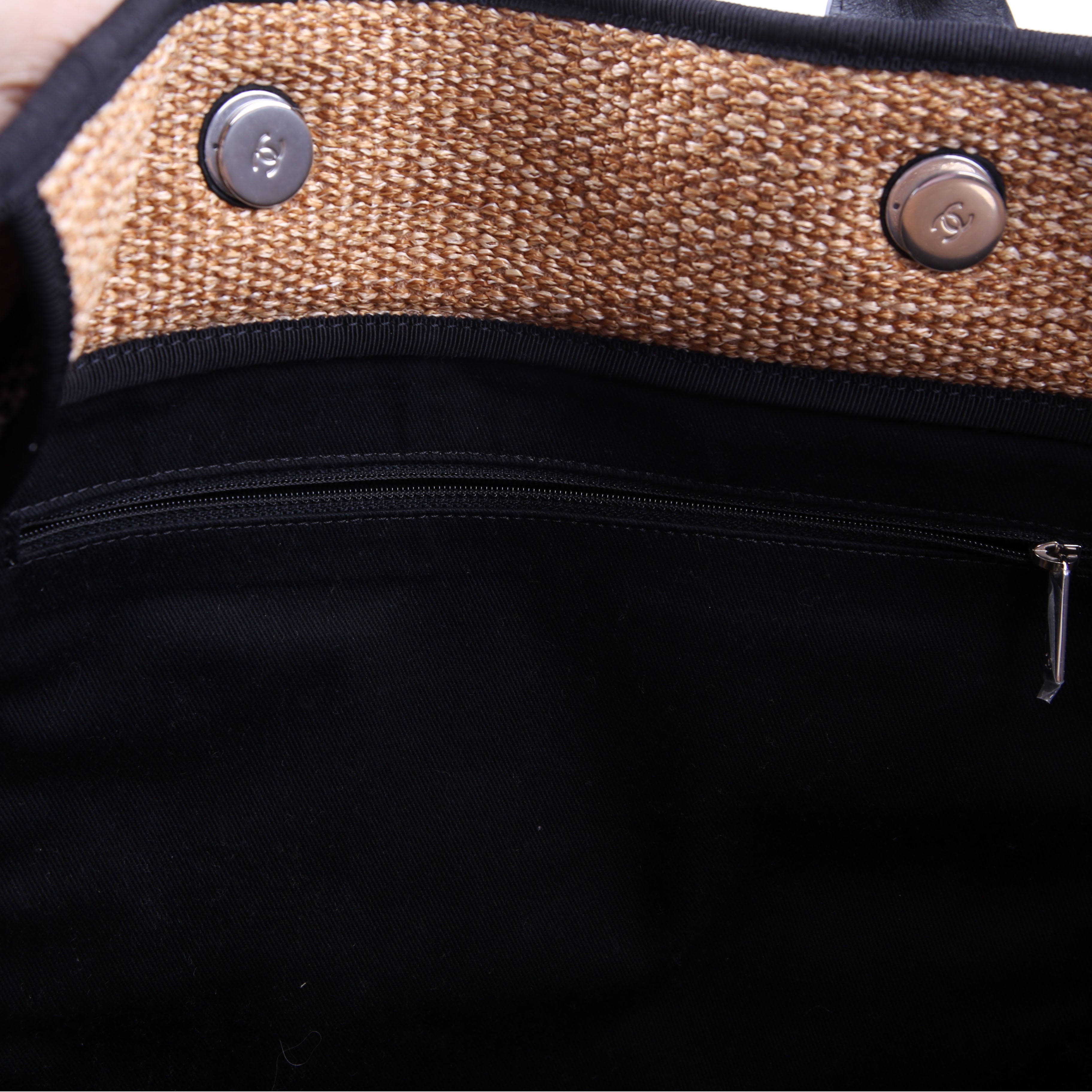 Shopping Bag Large Mixed Fibers 28M Black/Tan