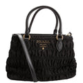 1BA173 Tessuto Gaufre Nylon Small Satchel Black