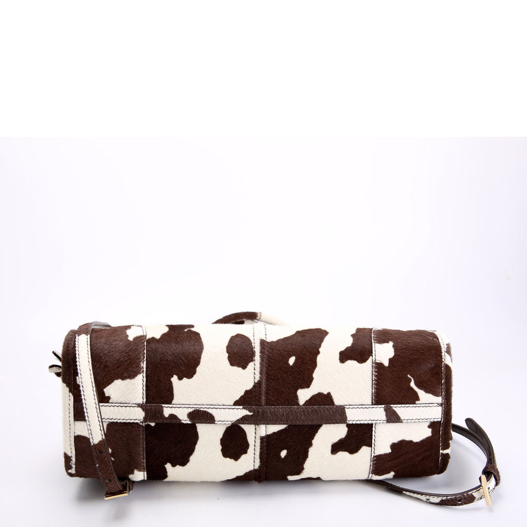 1BA426 Bonnie Medium Calfskin Hair Shoulder Brown/White