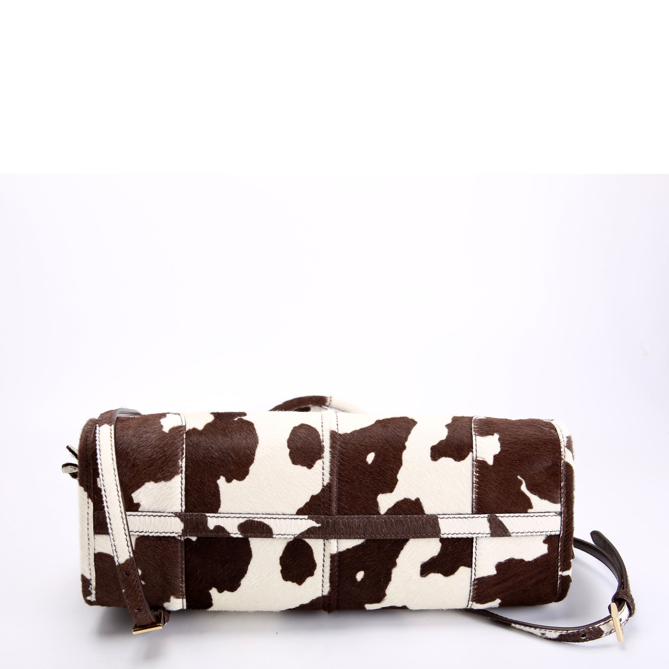 1BA426 Bonnie Medium Calfskin Hair Shoulder Brown/White