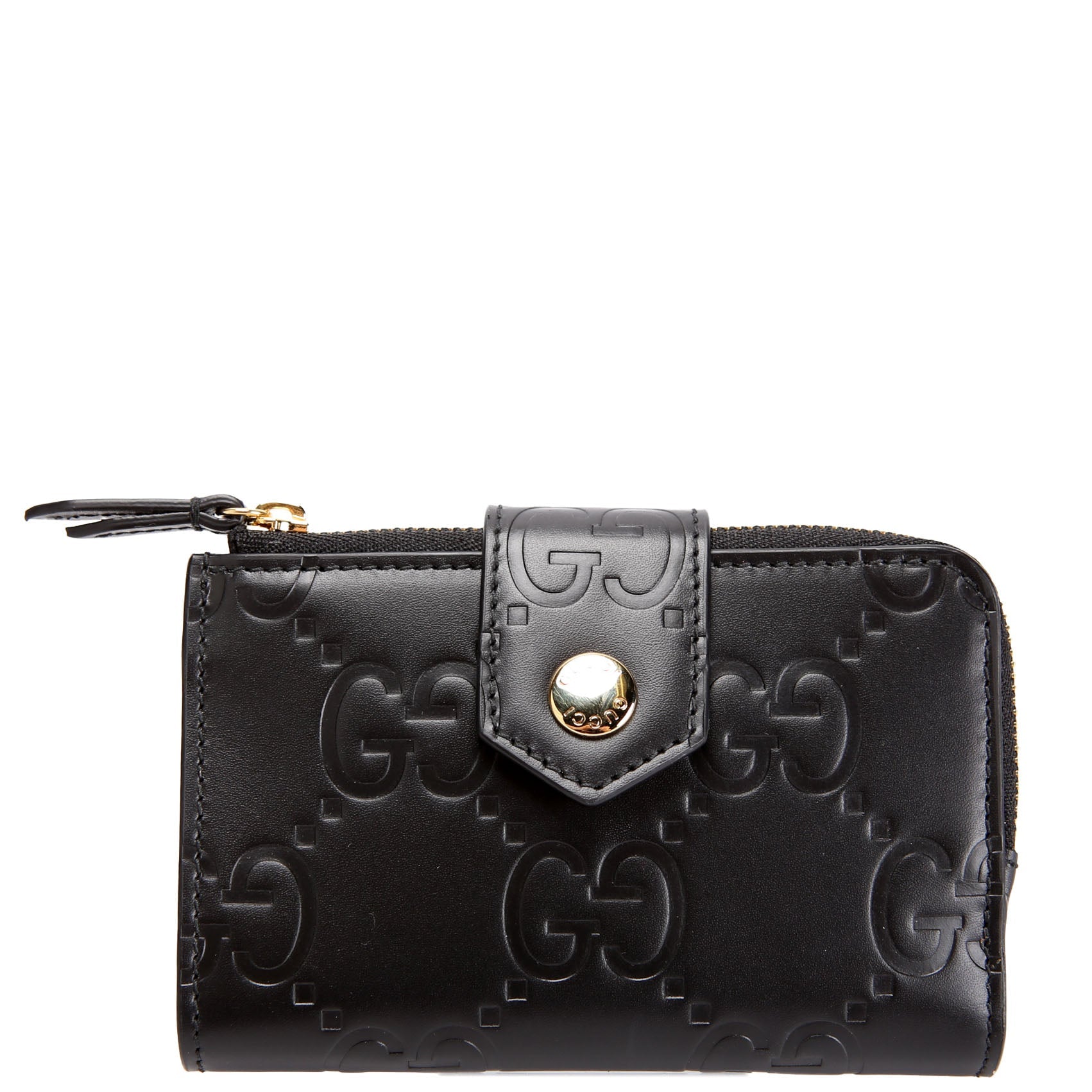 790131 Jumbo GG Leather Medium Bifold Wallet Black