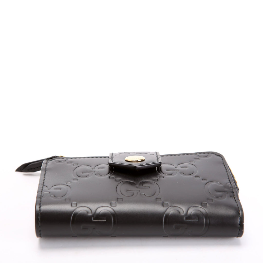 790131 Jumbo GG Leather Medium Bifold Wallet Black