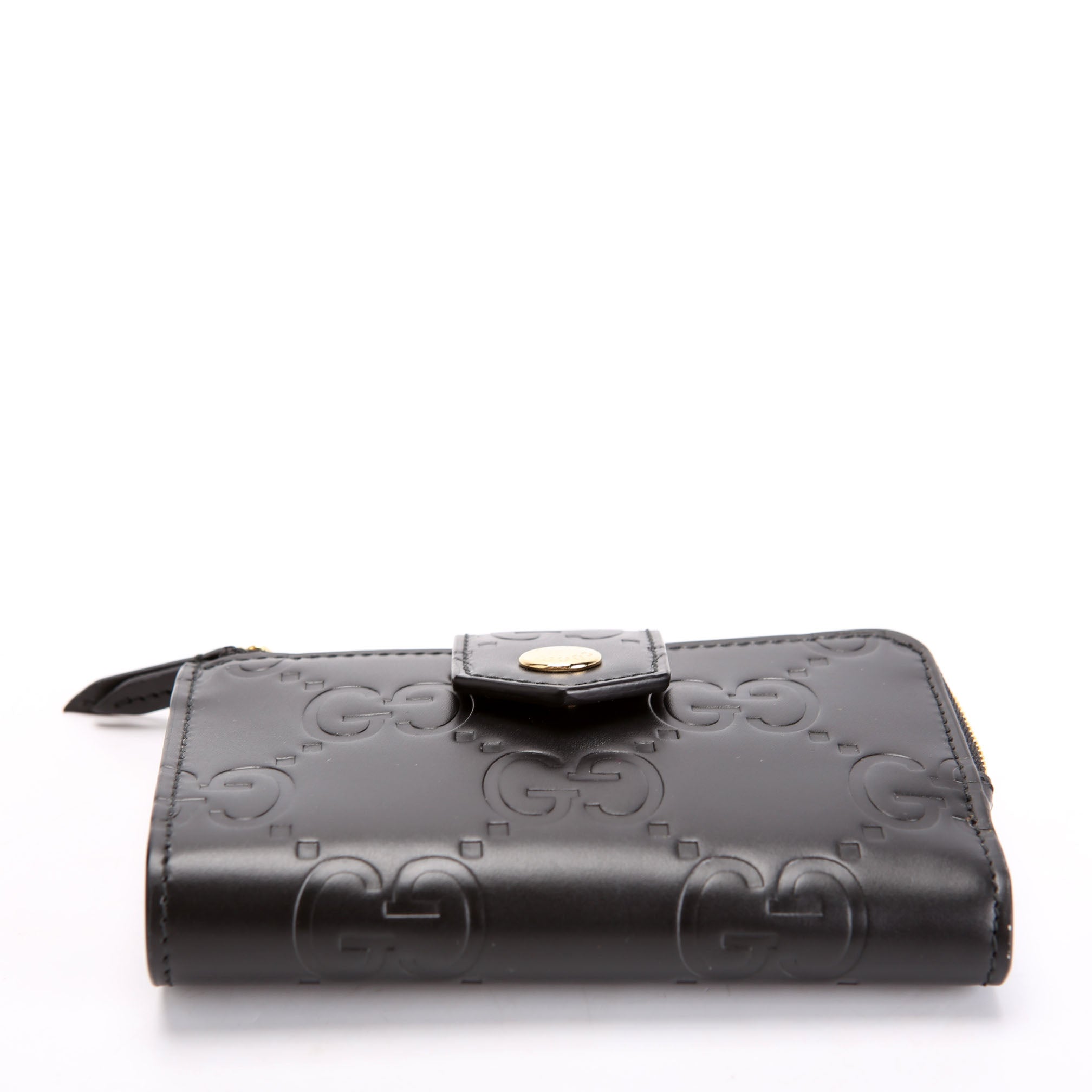 790131 Jumbo GG Leather Medium Bifold Wallet Black
