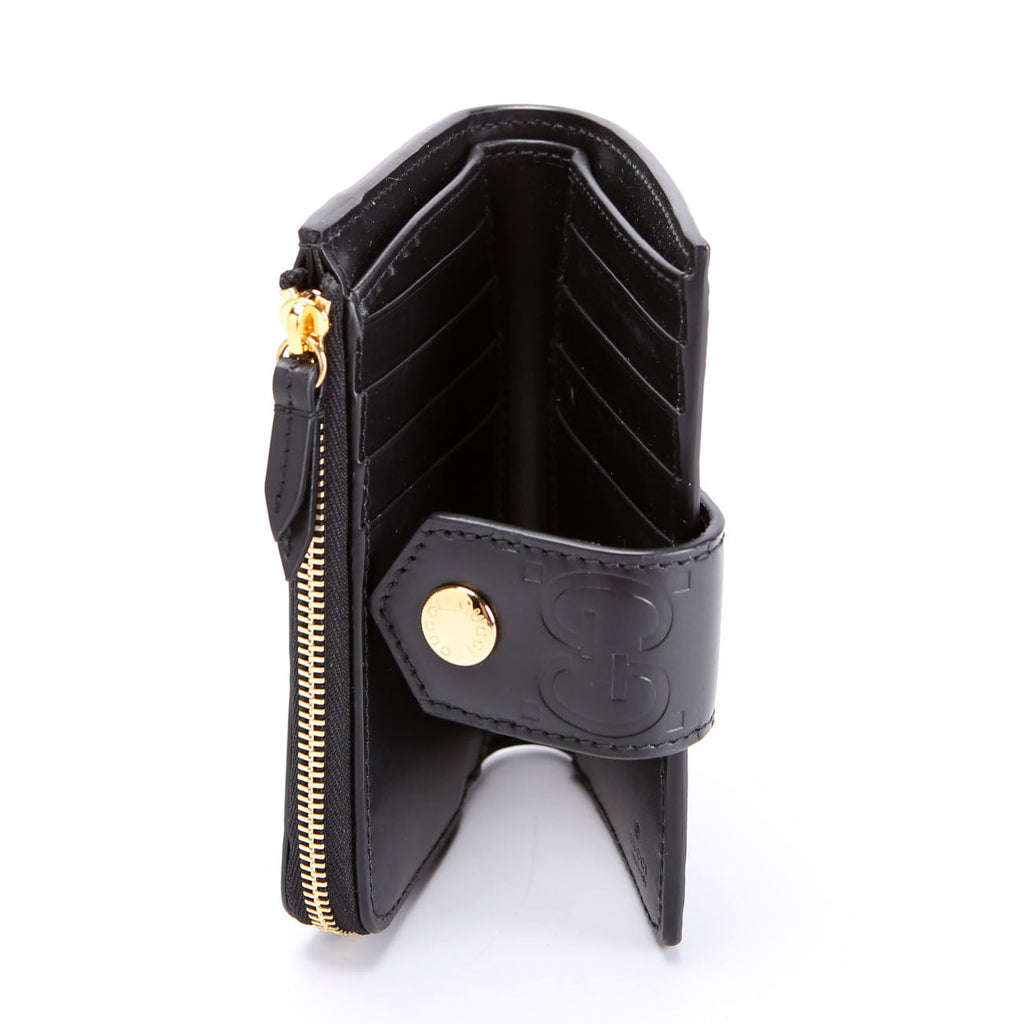 790131 Jumbo GG Leather Medium Bifold Wallet Black