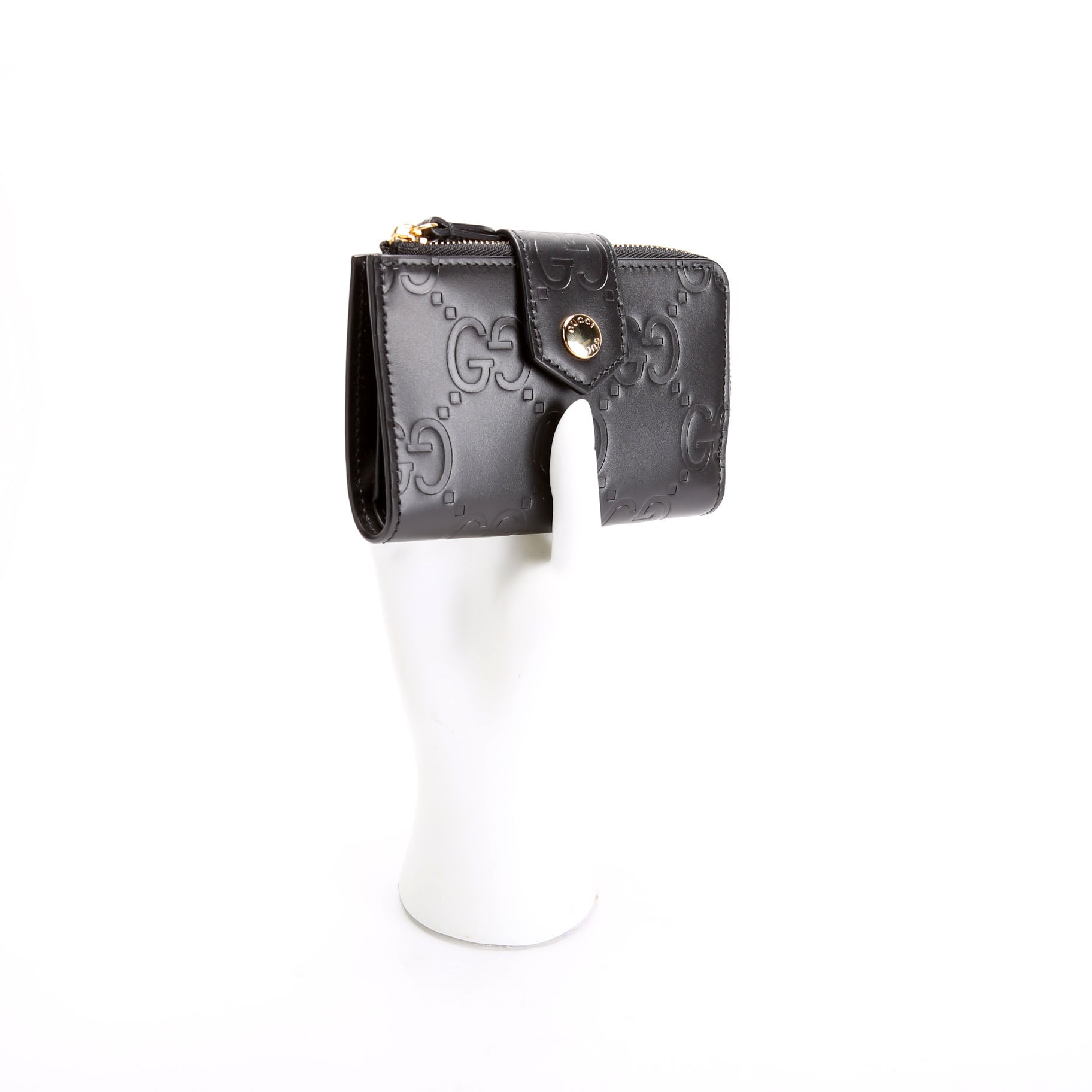 790131 Jumbo GG Leather Medium Bifold Wallet Black