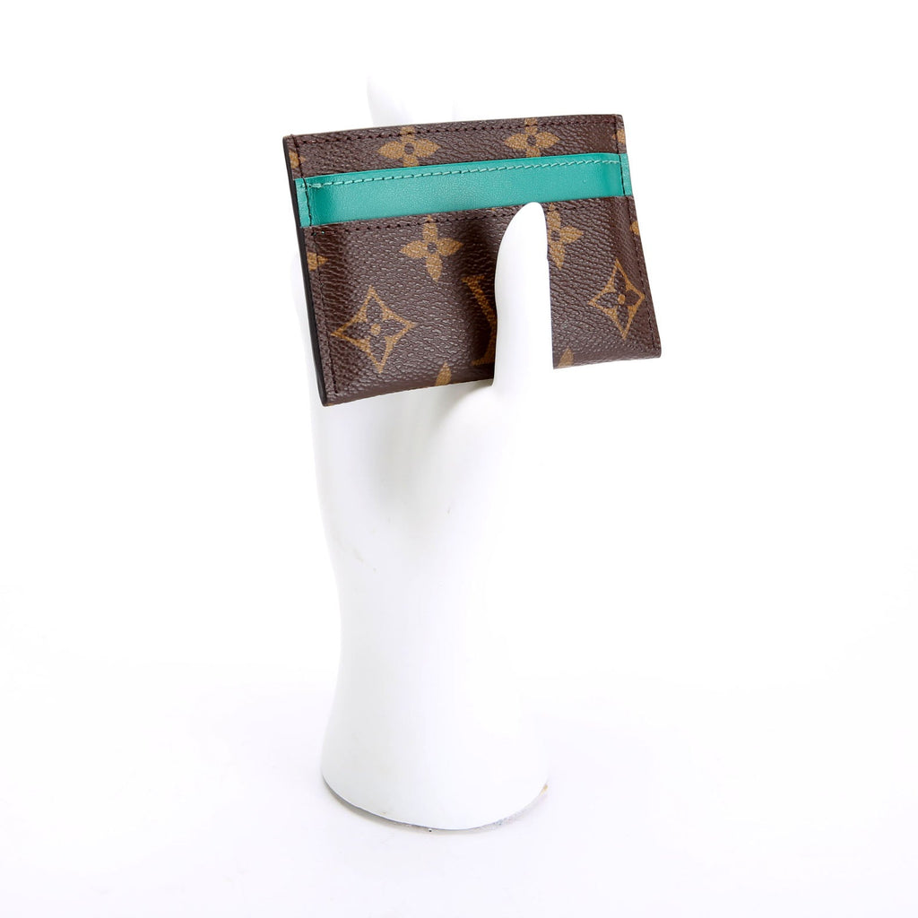 Double Card Holder Macassar Monogram Green