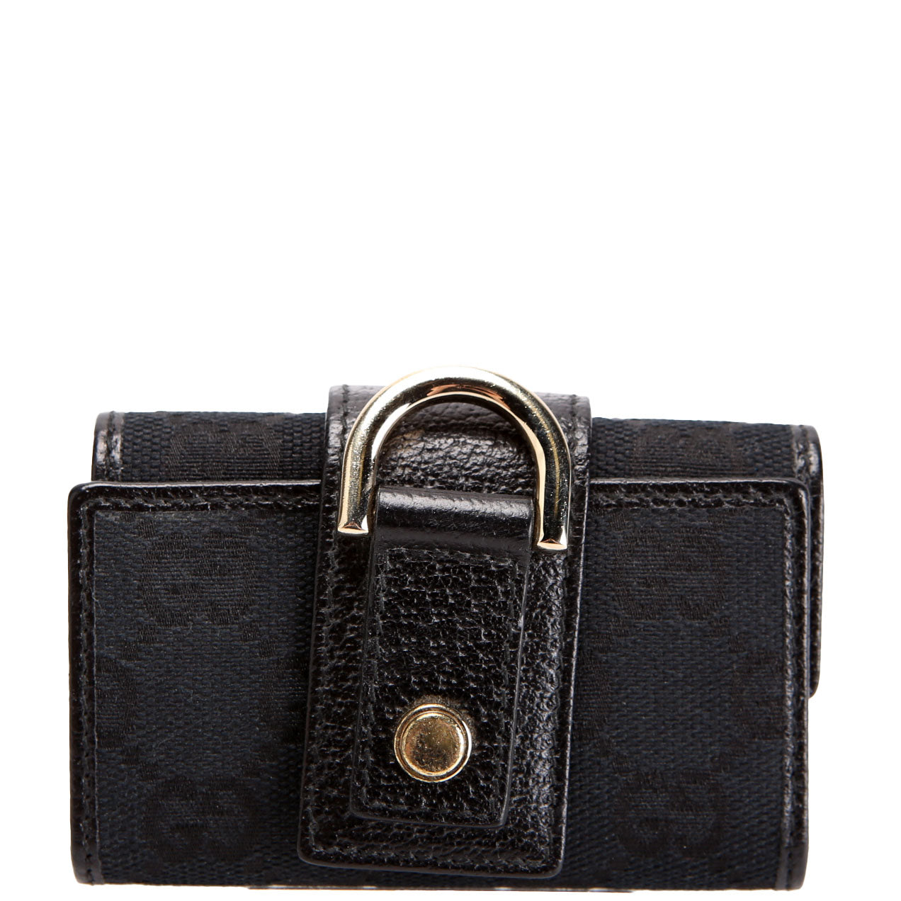 Gucci 141419 GG Canvas 6 Key Holder Black
