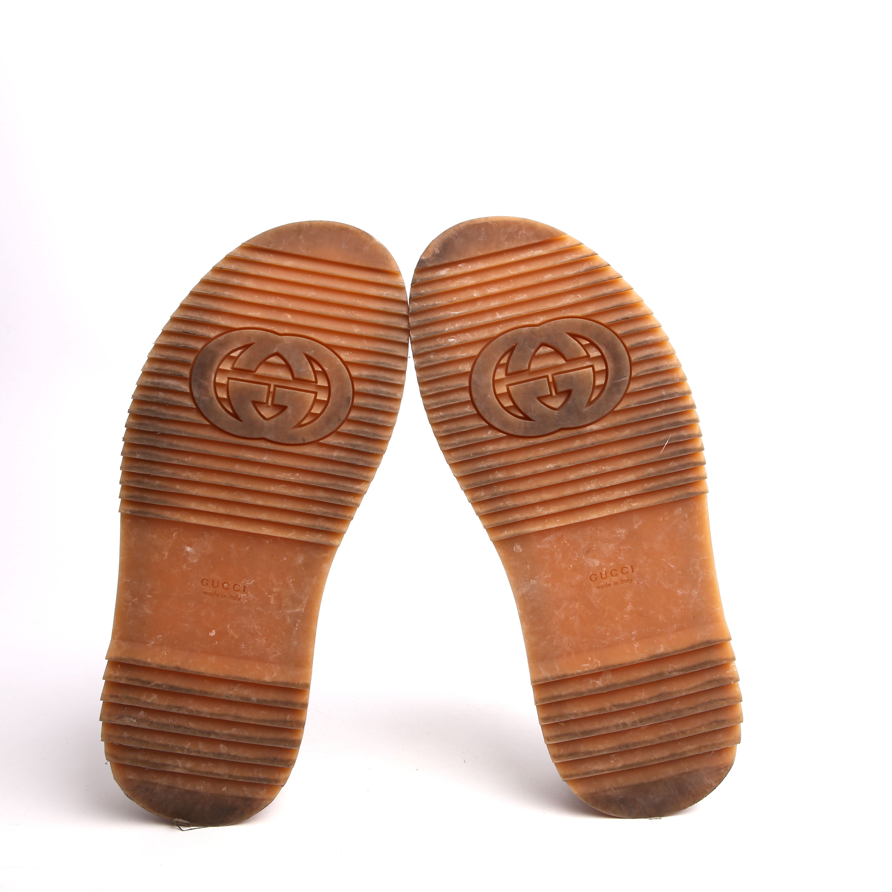 GG Maxi Canvas Platform Slides Size 40 Brown