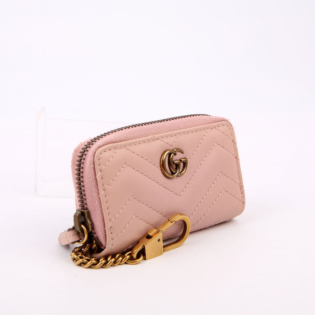 498127 GG Marmont Key/Card Case Pink