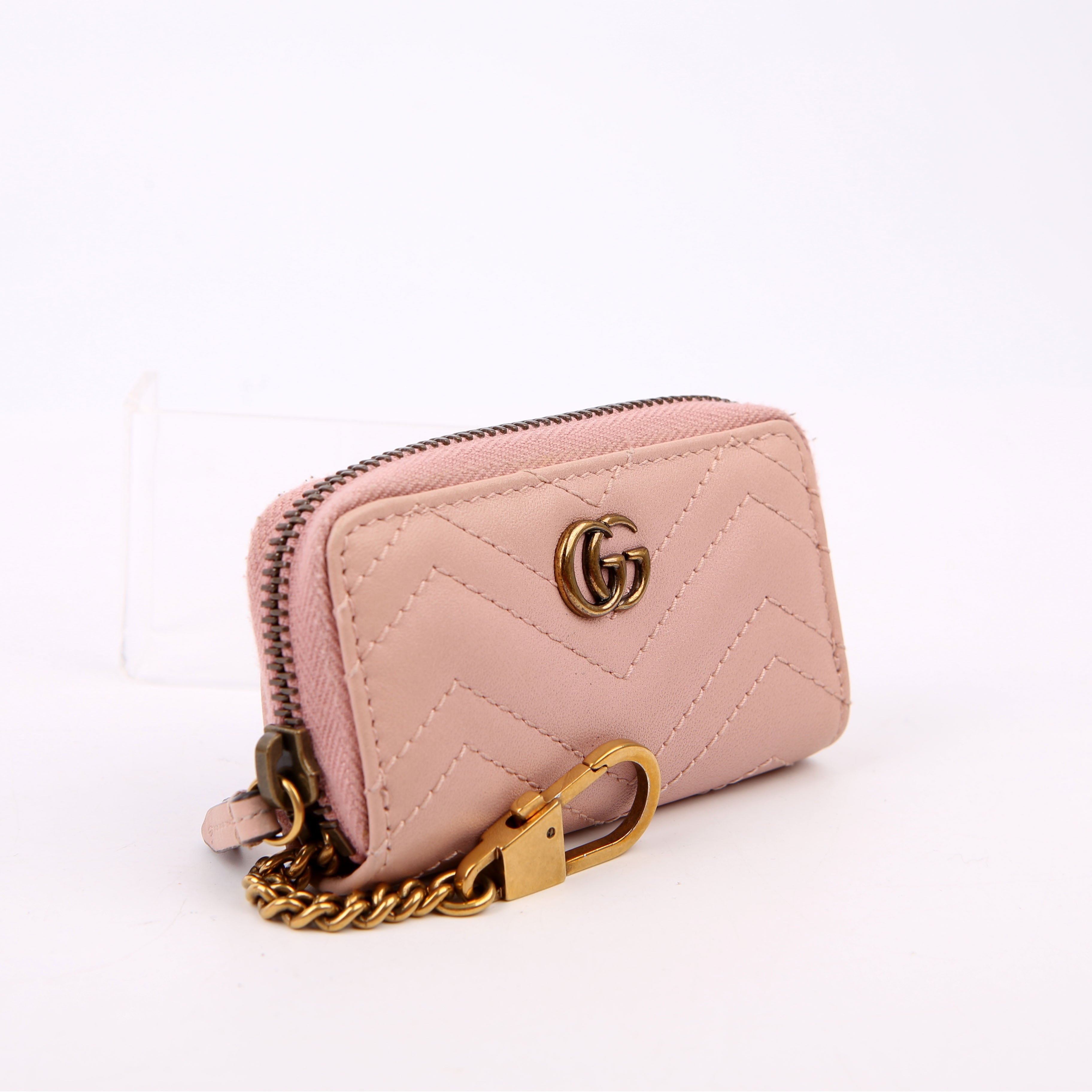 498127 GG Marmont Key/Card Case Pink