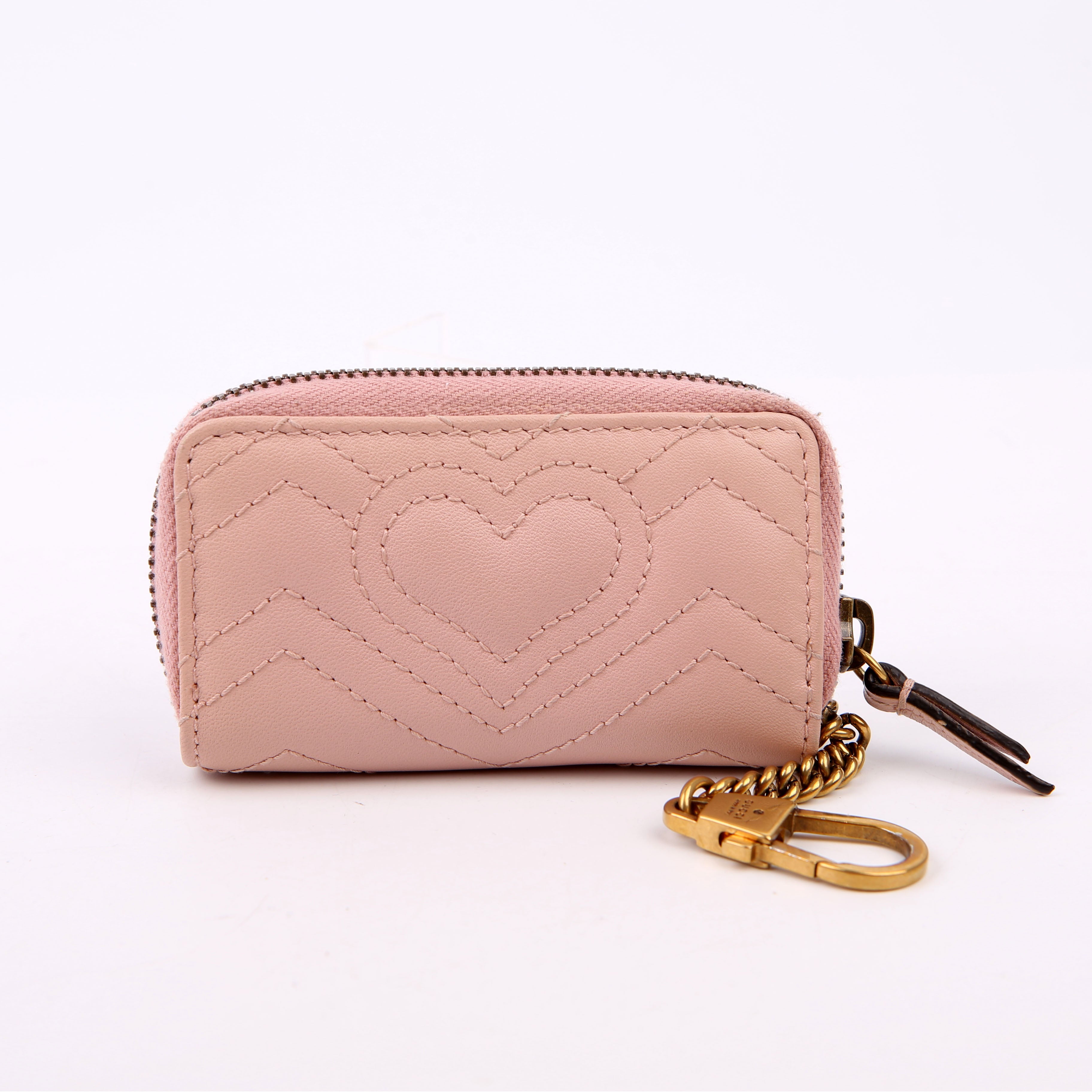 498127 GG Marmont Key/Card Case Pink