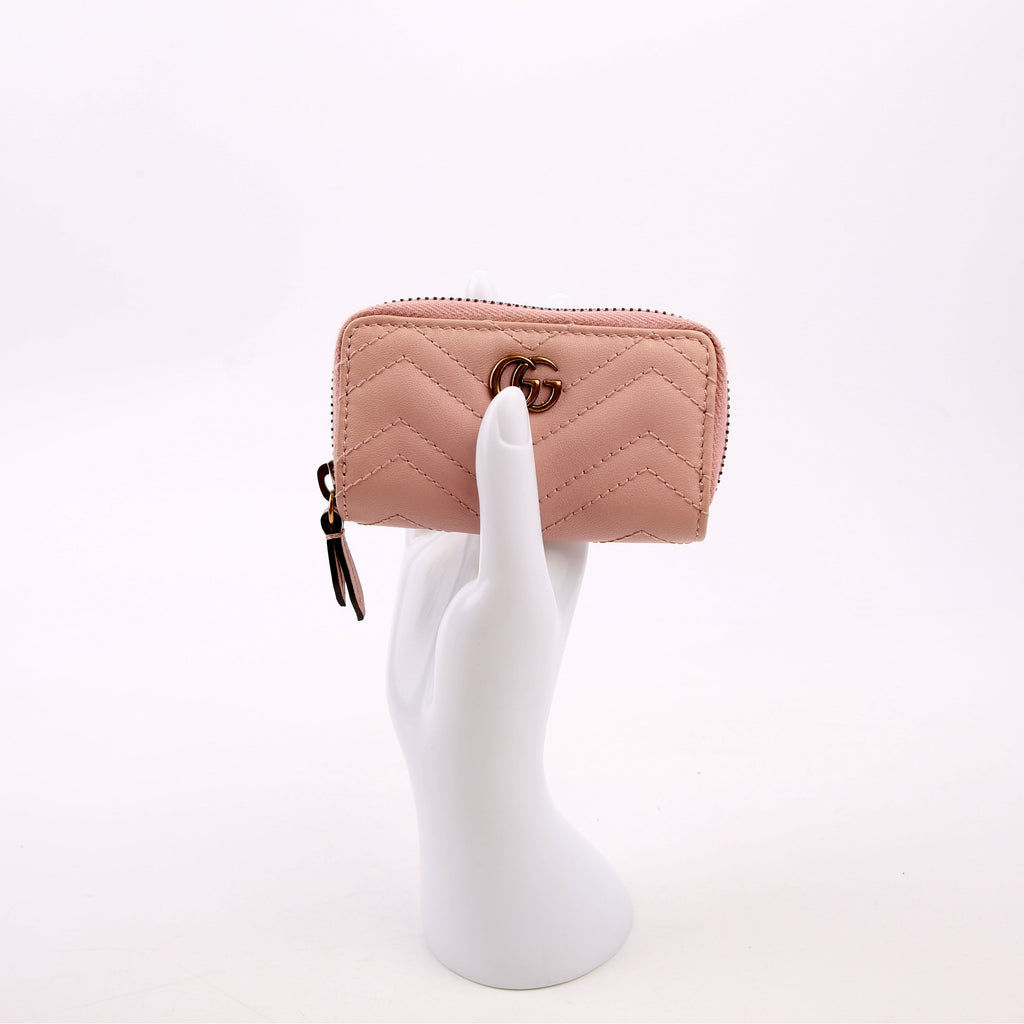 498127 GG Marmont Key/Card Case Pink