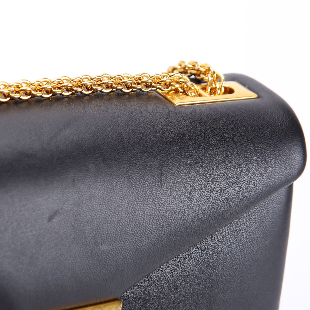 One Stud Nappa Leather Chain Clutch Black/Gold