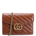 474575 Marmont Chain Wallet Brown
