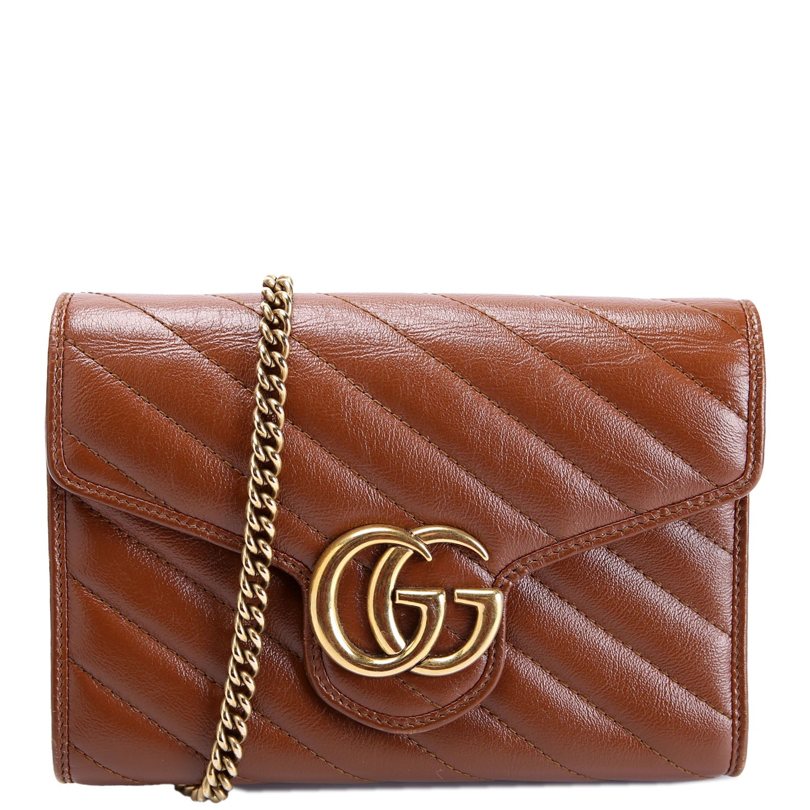 474575 Marmont Chain Wallet Brown