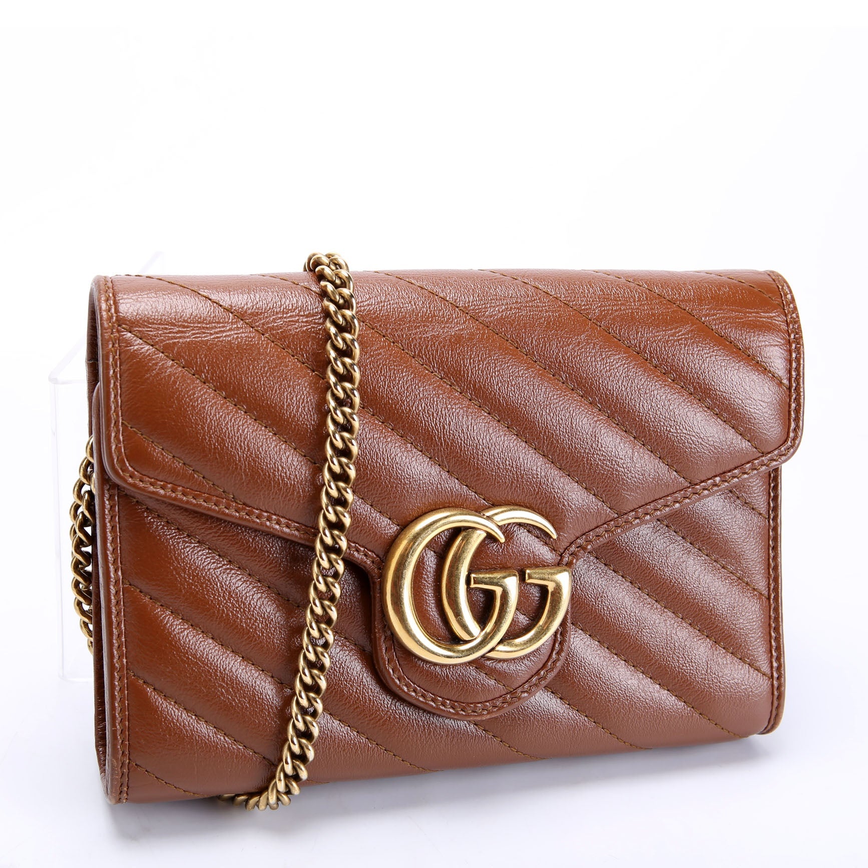 474575 Marmont Chain Wallet Brown