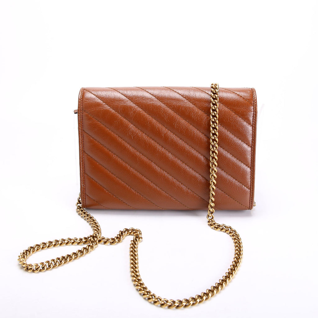 474575 Marmont Chain Wallet Brown